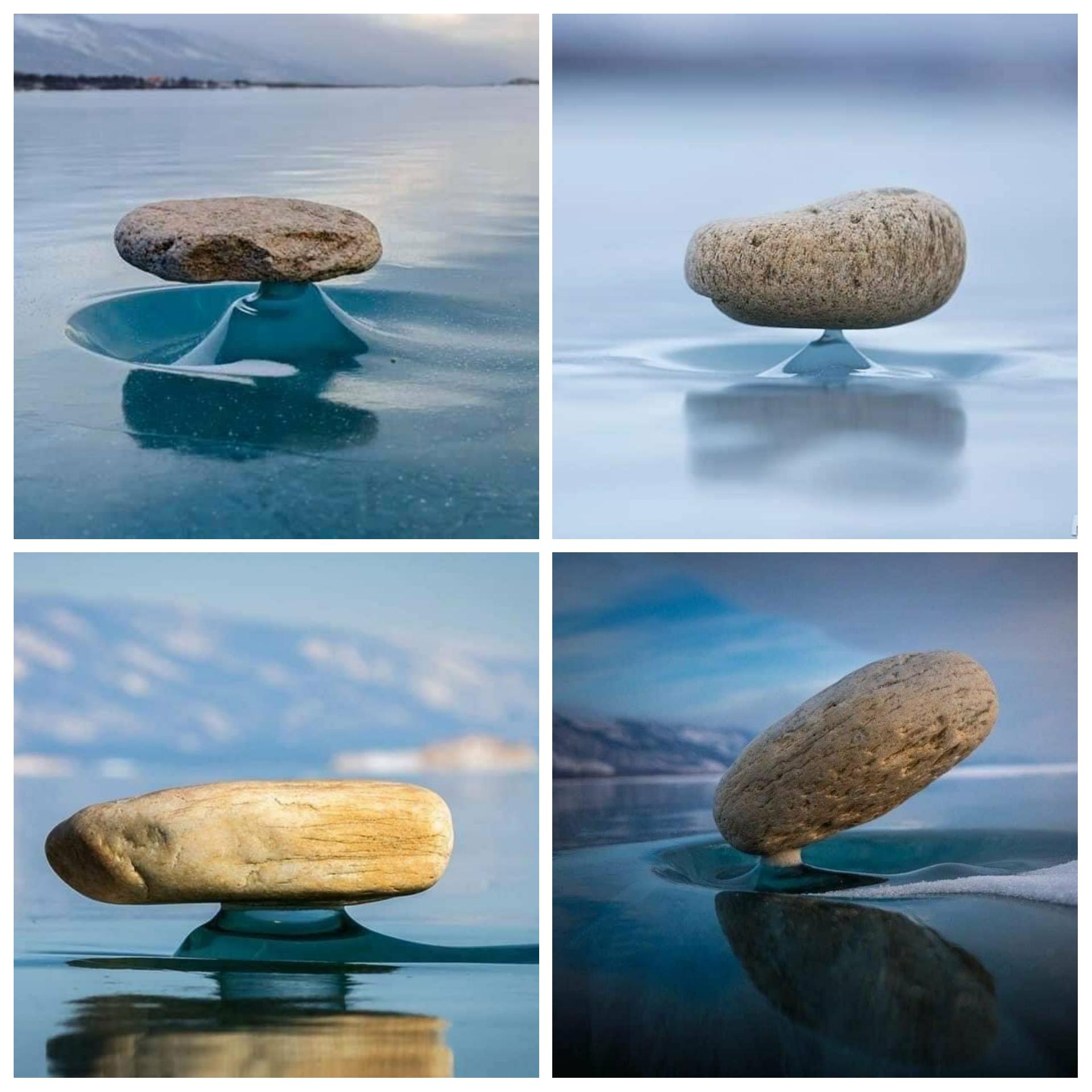 A rare phenomenon called "Baikal Zen", where rocks lying on the surface