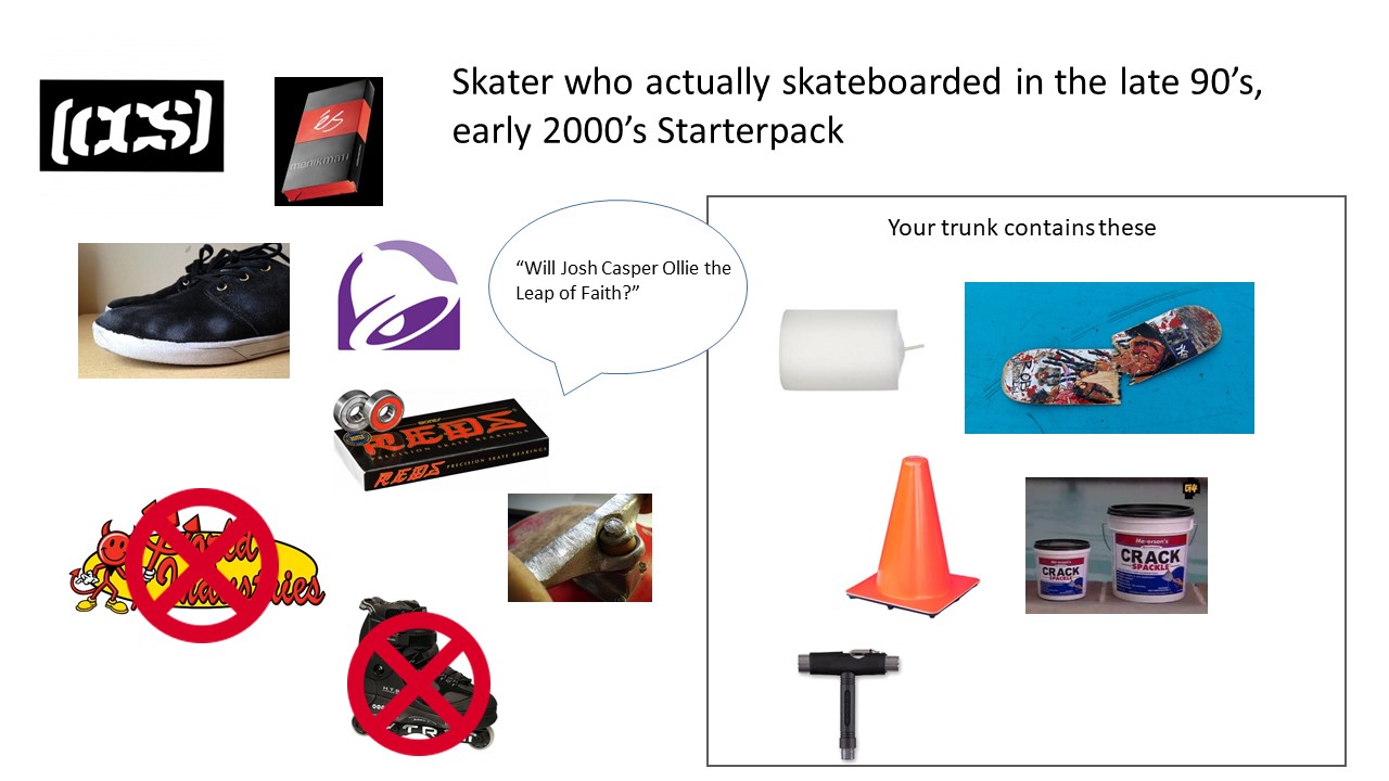 Skater who actually skateboarded in the late 90's and early 2000's