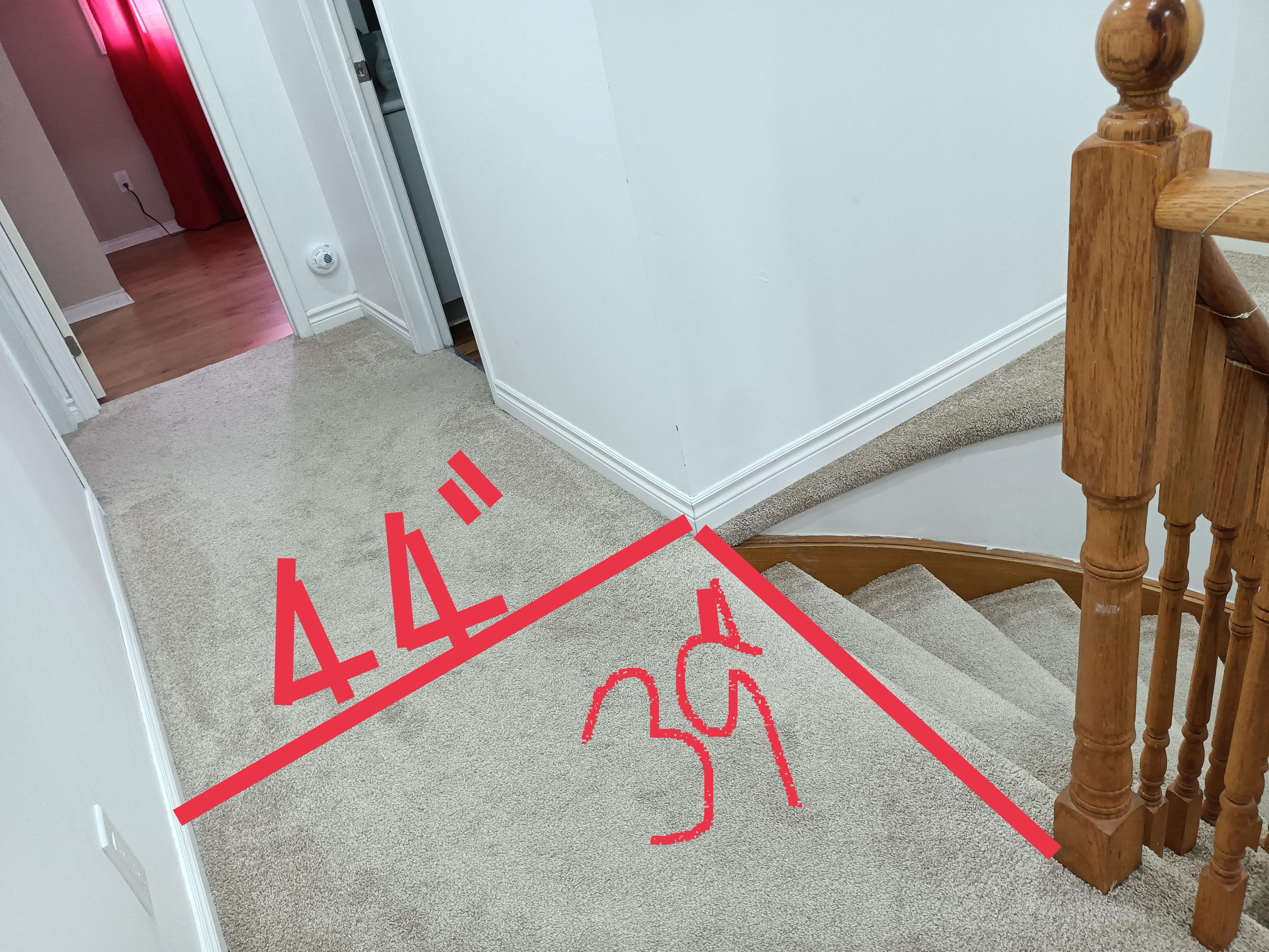 Can you suggest a baby gate between the top post of the stairs and the