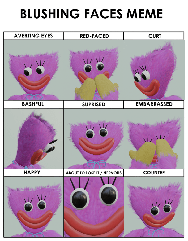 Kissy Missy Blushing Faces Meme r/PoppyPlaytime