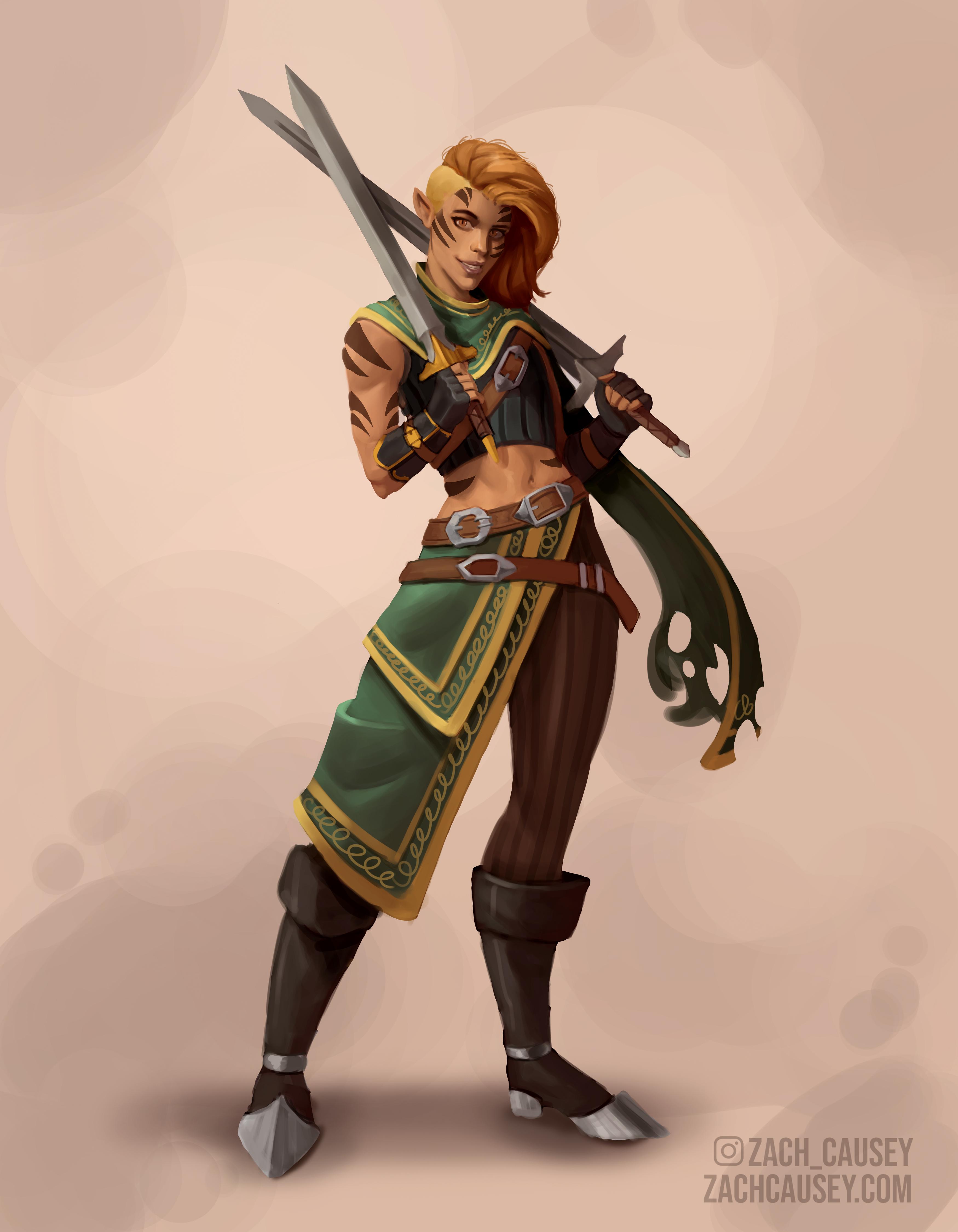 [OC] Tia the Swashbuckler Rogue Shifter r/Dungeons_and_Dragons