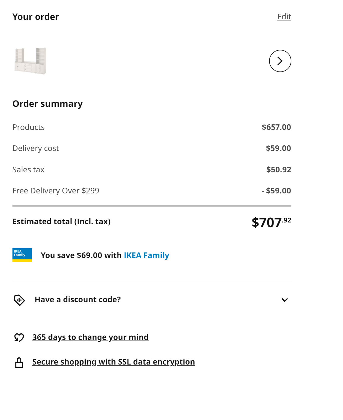 Not getting the 69 Ikea Family Discount like the checkout says I