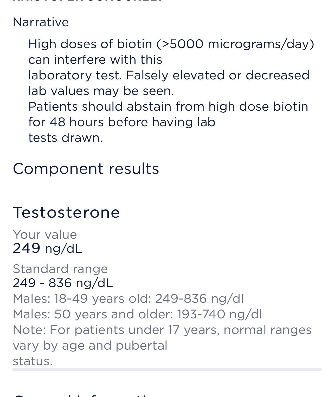 6’ 245lbs 28yo male. Had a full blood panel done. Everything else is