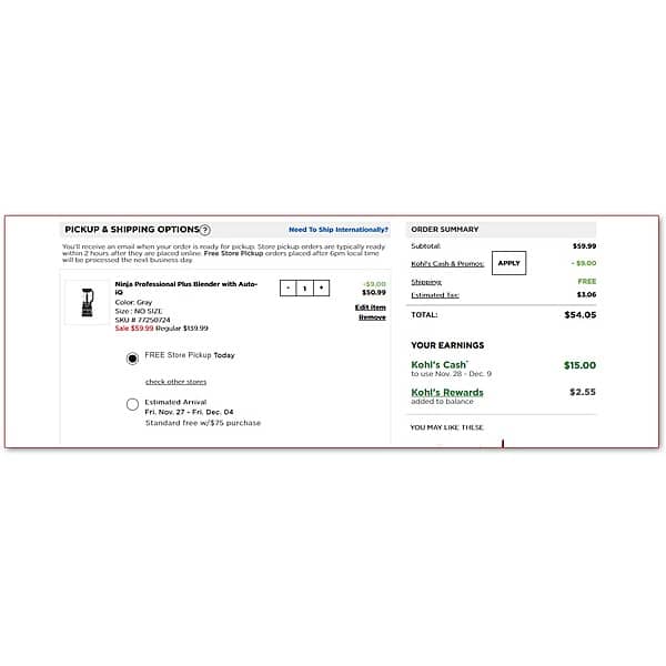 [Kohl's] Ninja Professional Plus Blender with AutoiQ for 50 Kohls