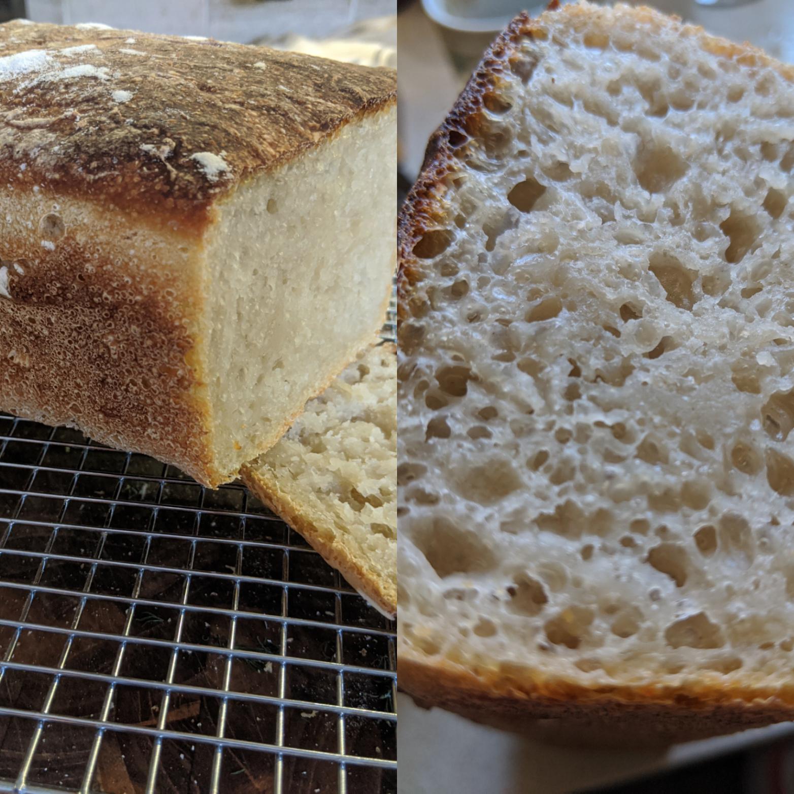 Sourdough from soft AP flour, 75 hydration, had to bake in a form as