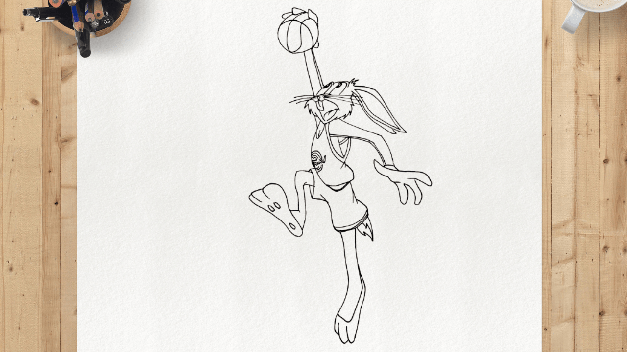 How to Draw Bugs Bunny, Space Jam Bugs Bunny Drawing Tutorial, Looney