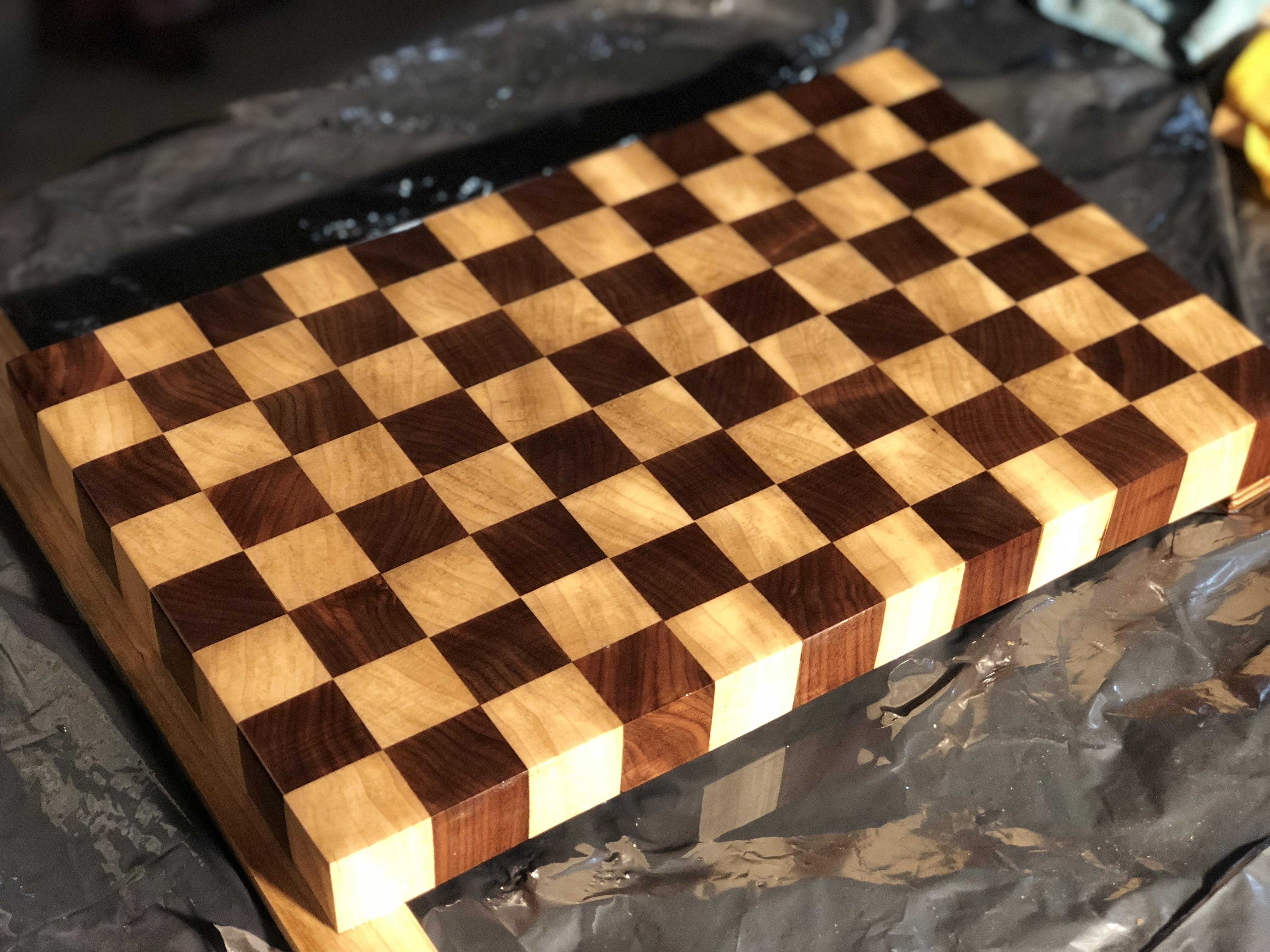 My first end grain butcher block. r/woodworking