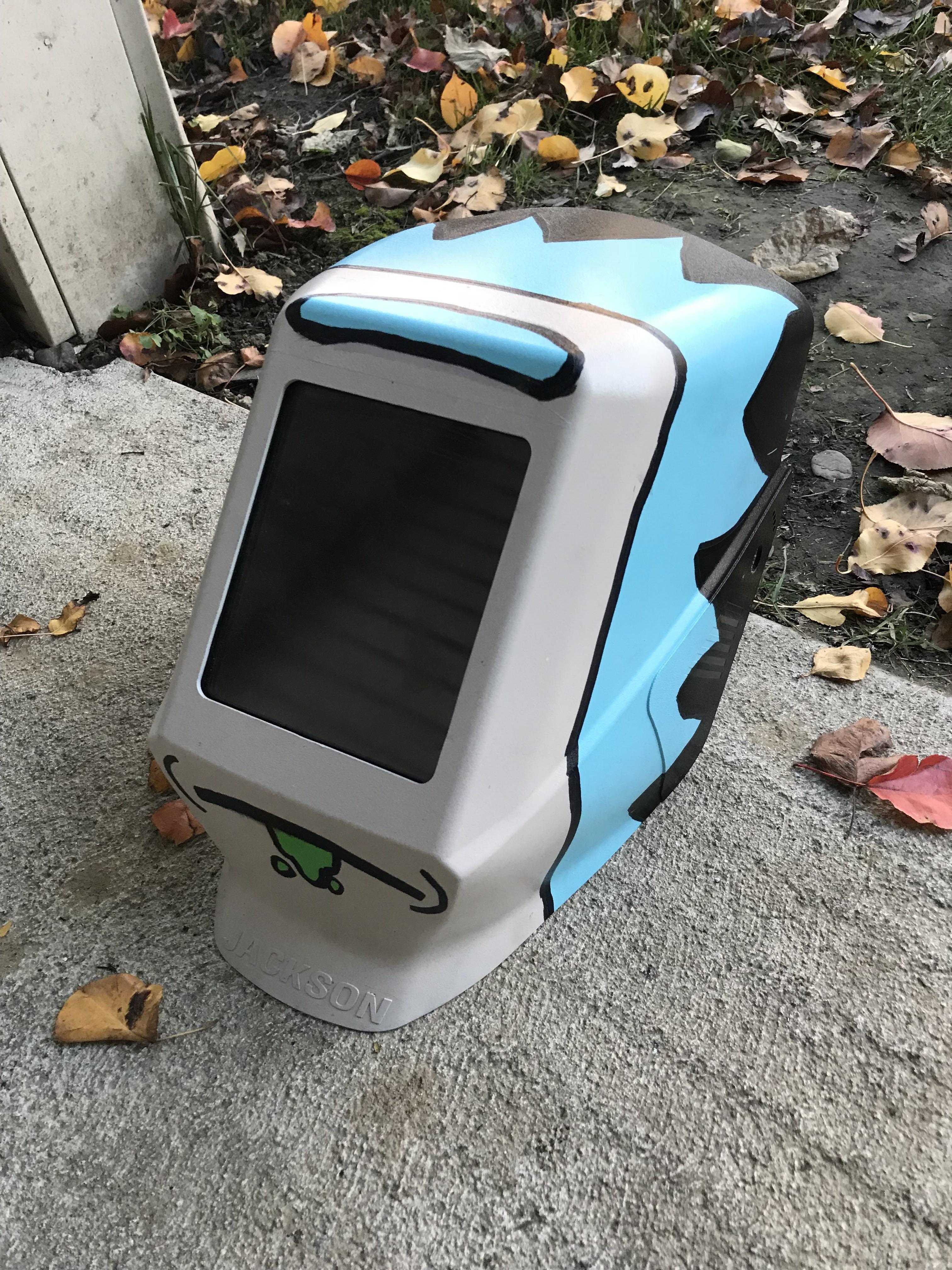 Just finished painting this welding hood r/rickandmorty