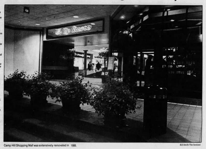 Food Court Entrance at the Camp Hill Mall back in 1986. To the left was