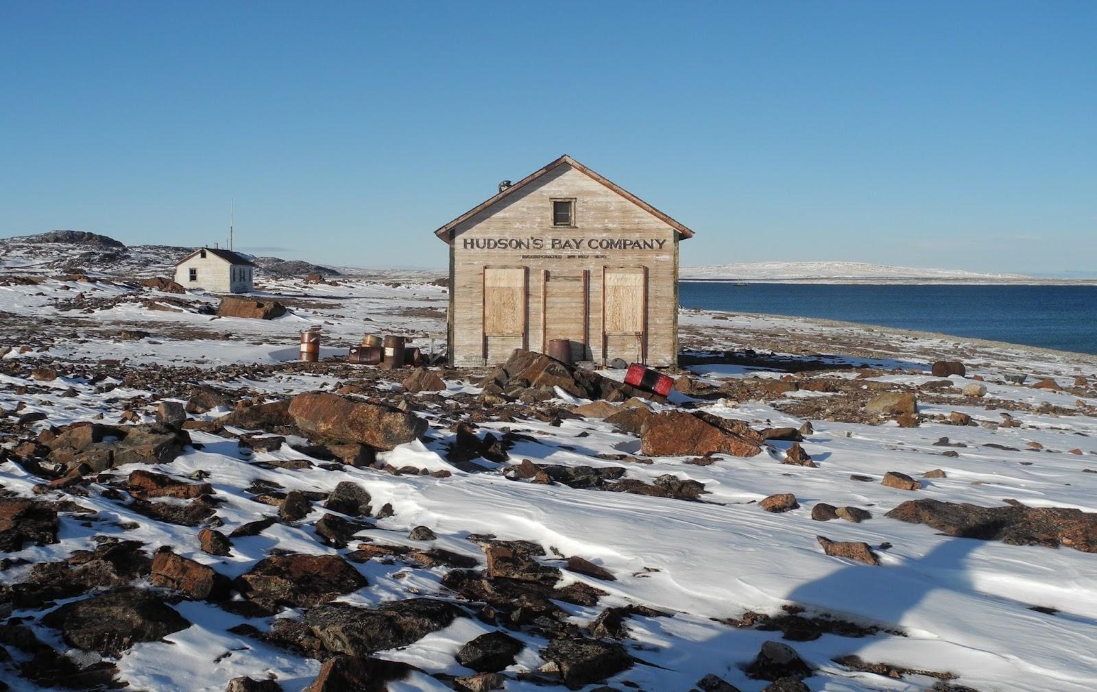 Fort Ross Trading Post building in Nunavut, Canada. Operated by Hudson