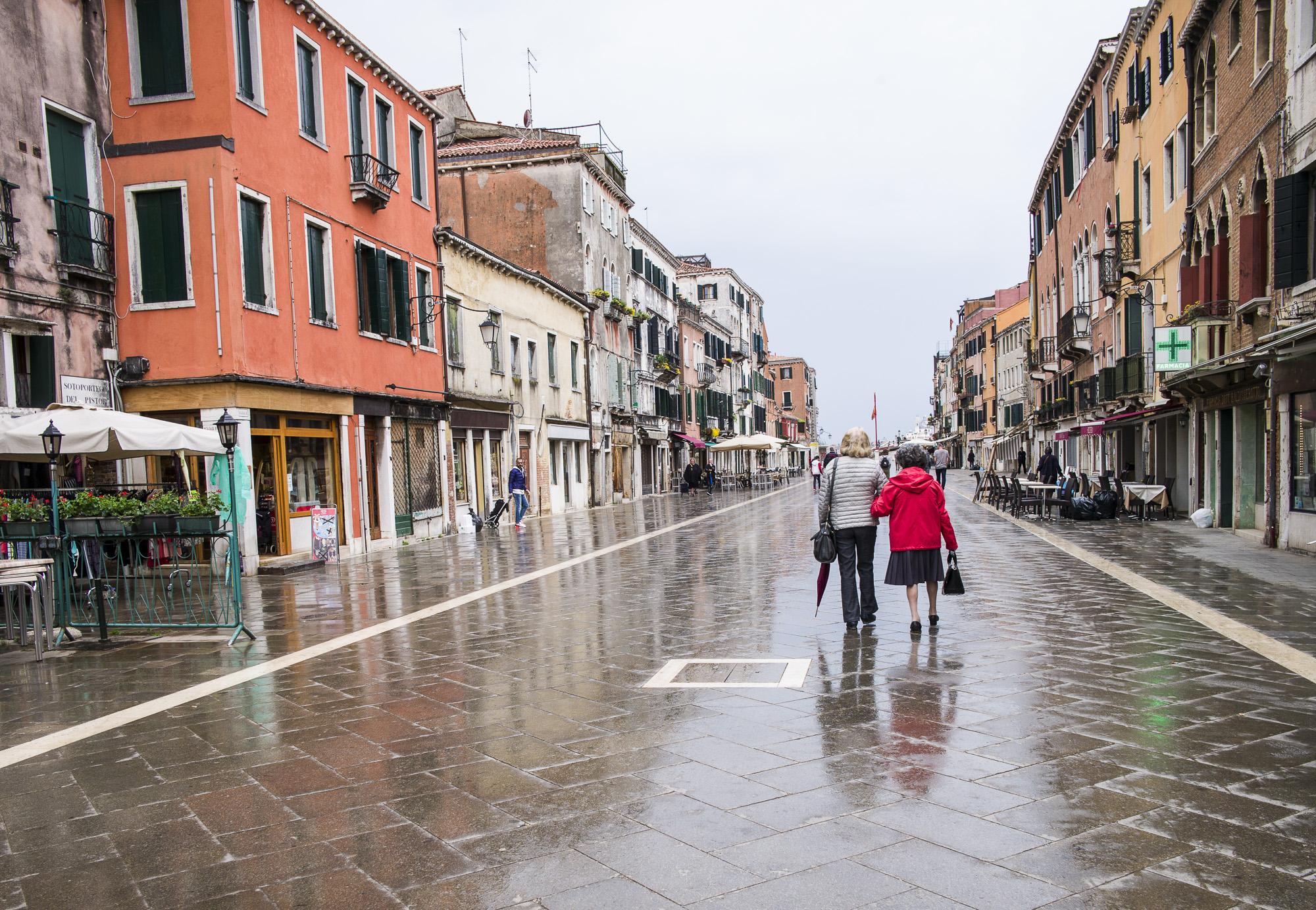 Via Garibaldi in Venice. When Napoleon occupied Venice he decided to pave over the canals and