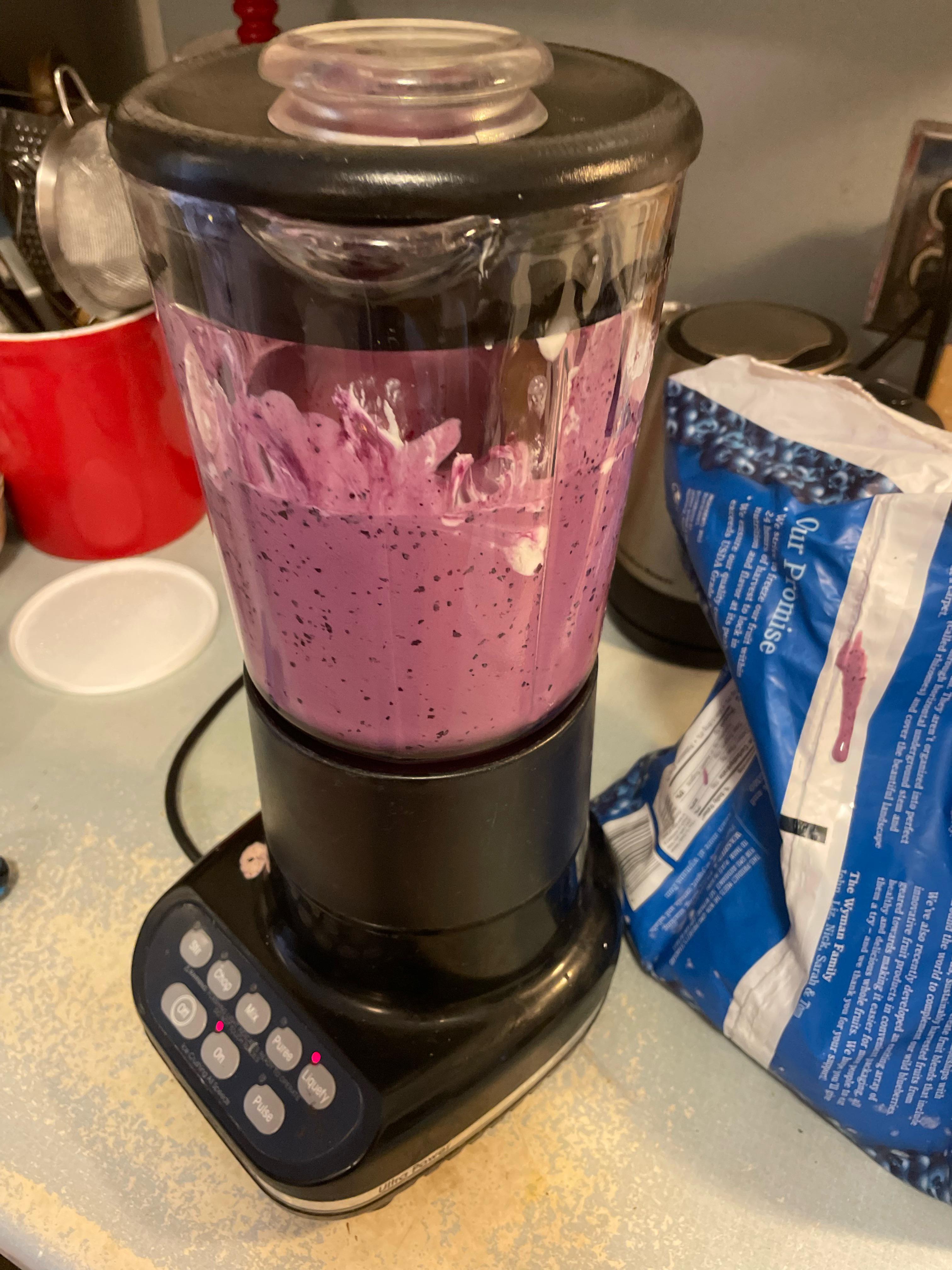 How do I prevent yogurt from sticking to the sides of my blender? r
