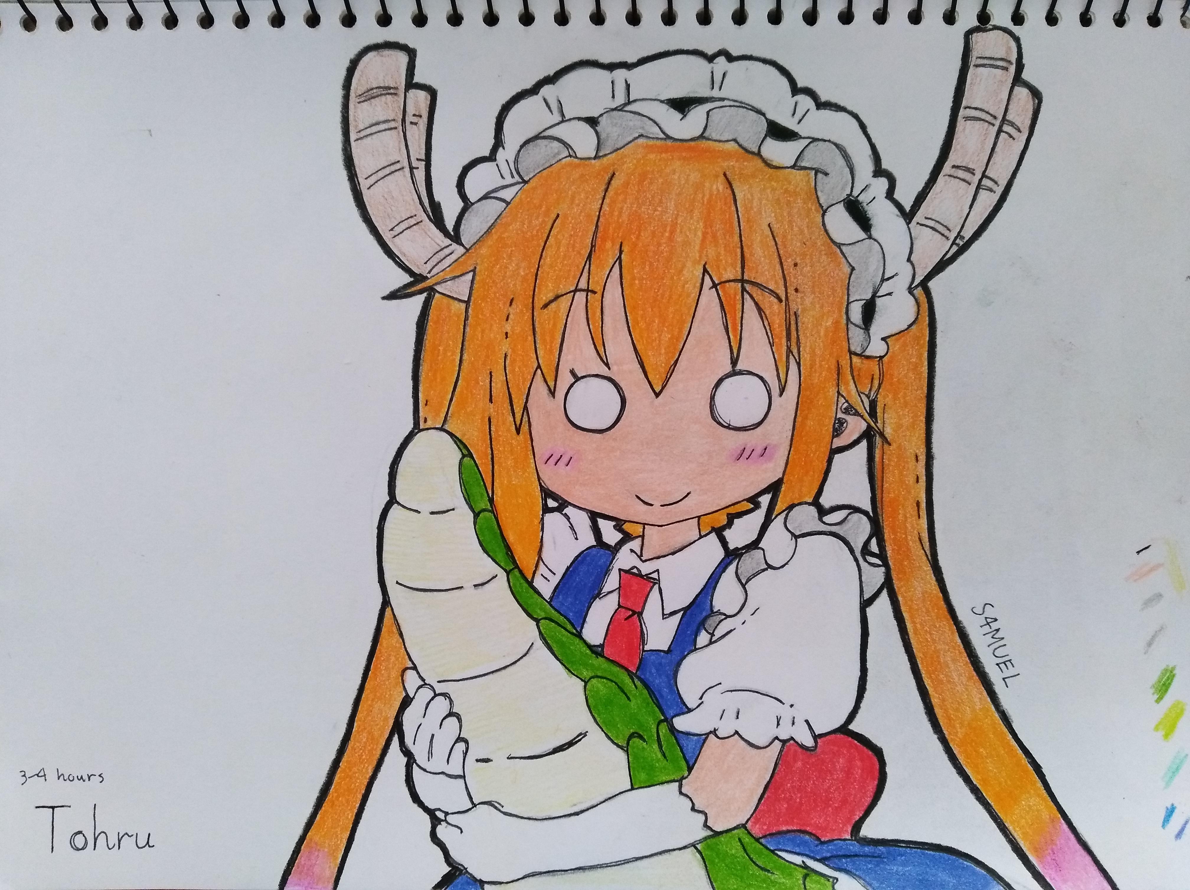 Here's my fan art of Tohru holding her tail. She's best girl! Took me a
