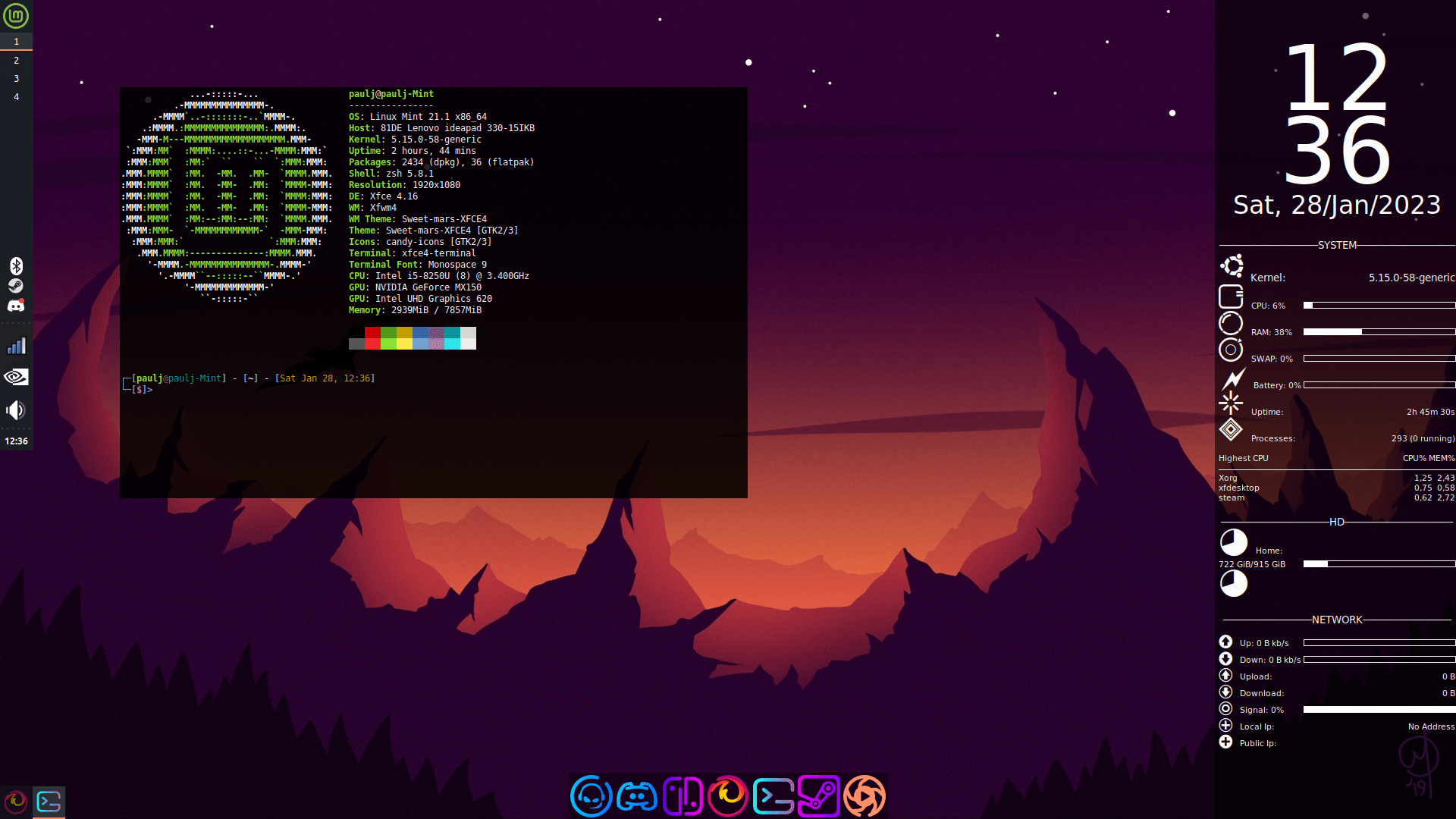 Linux Mint + XFCE and Conky customization. r/linuxmint