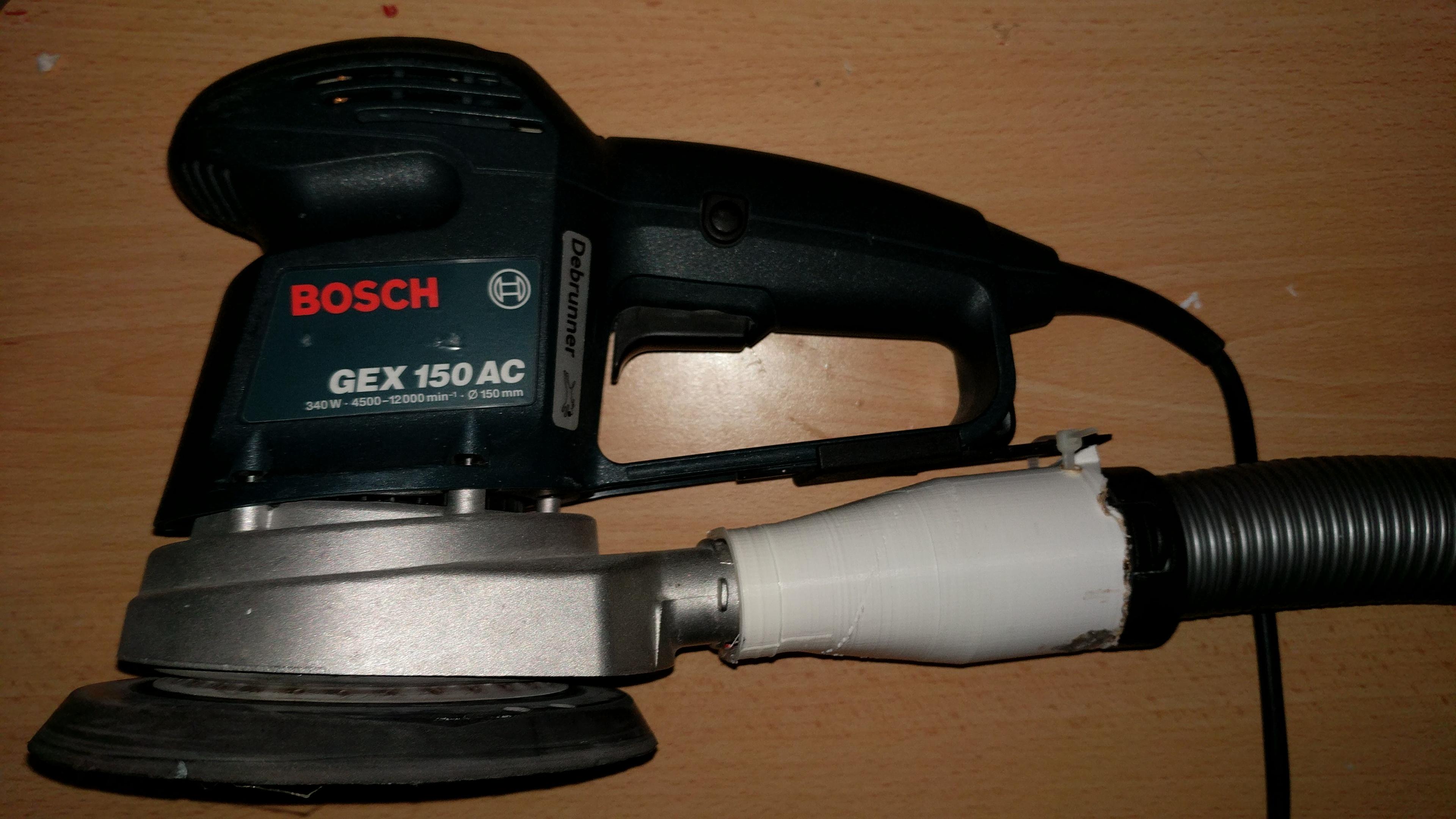 made a vacuum cleaner adapter for my dads sander, now he dosn't need to