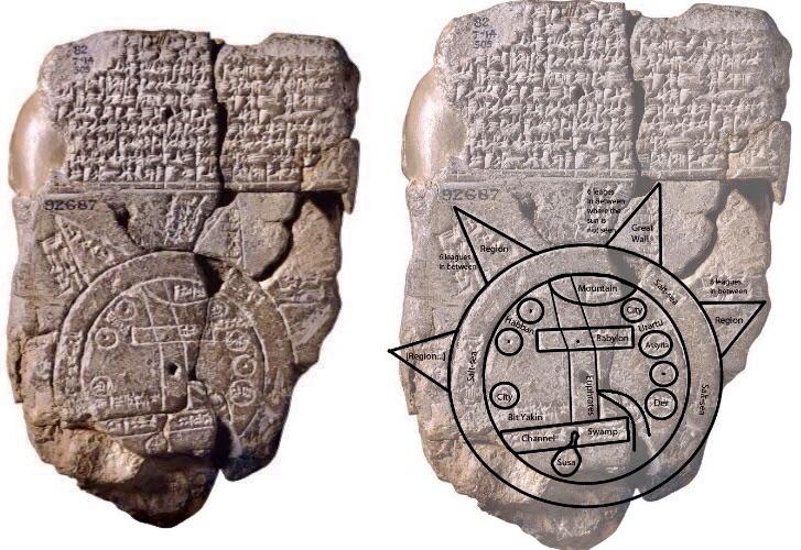 Babylonian Map Of The World Model This is the Babylonian Map of the World created in the 6th century BC