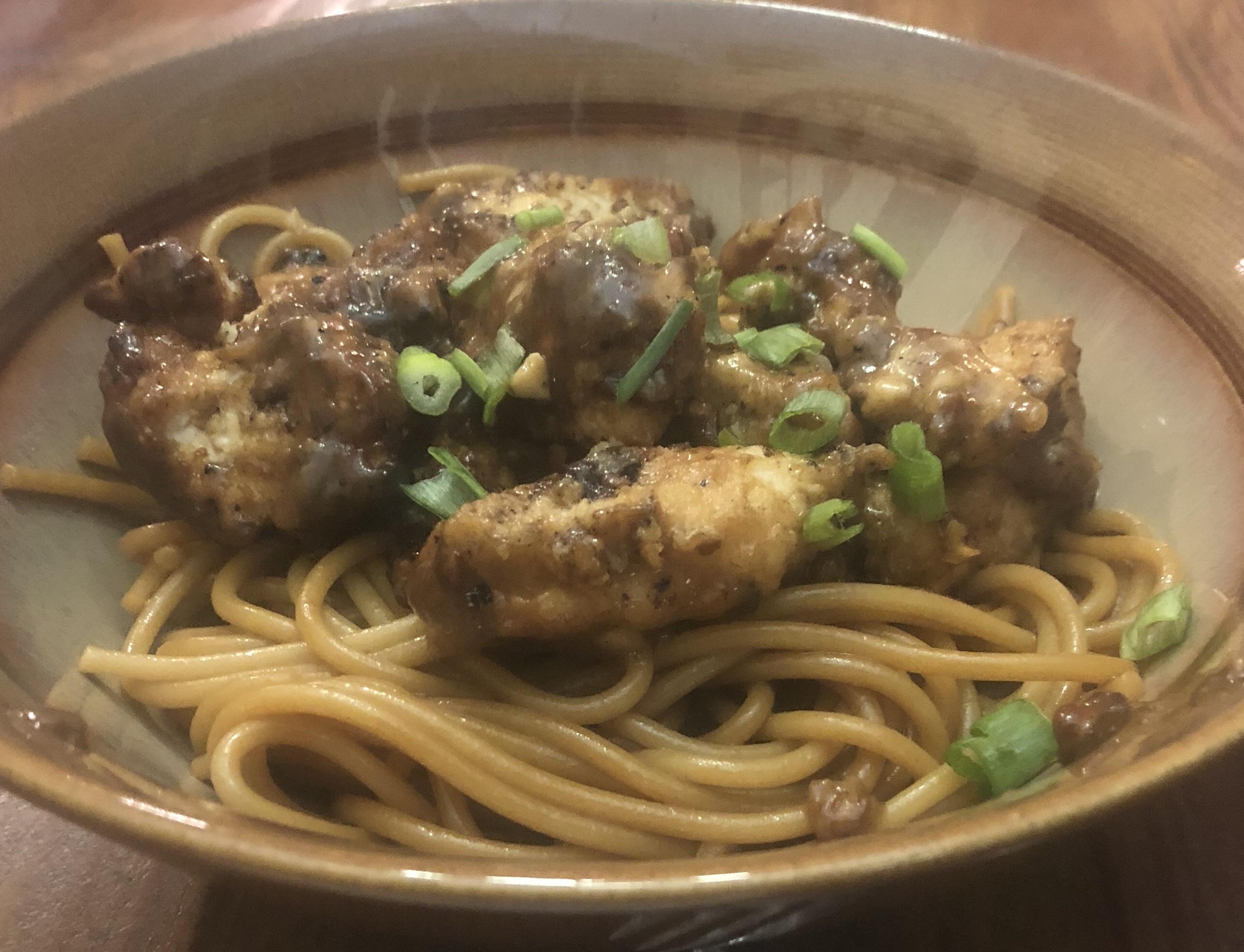 [Homemade] Orange Chicken with Lo Mein r/food