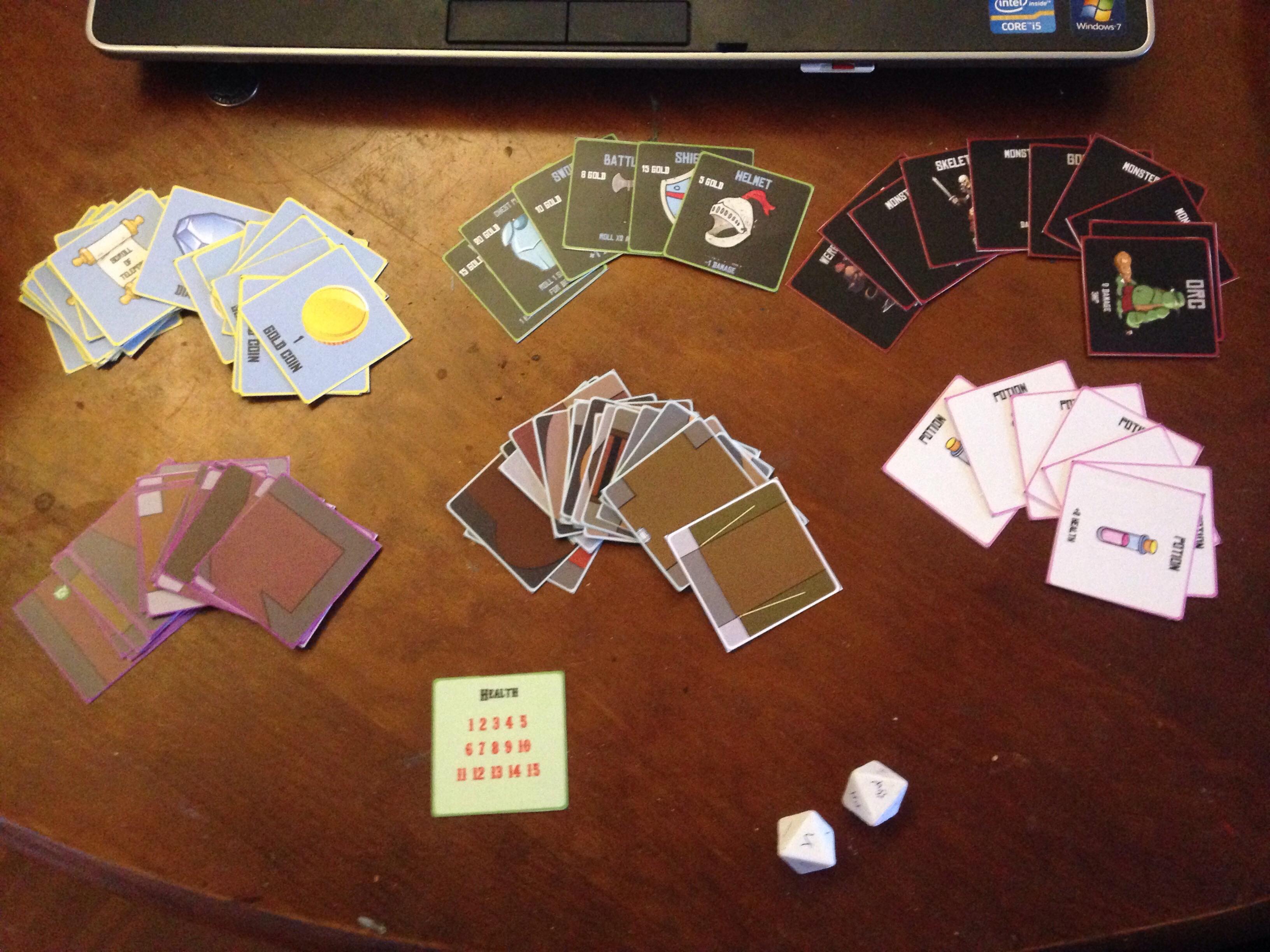 Pnp prototype of our card based 2p dungeon crawler! tabletopgamedesign