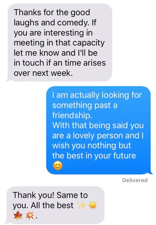 I'll take THIS over ghosting any day Tinder