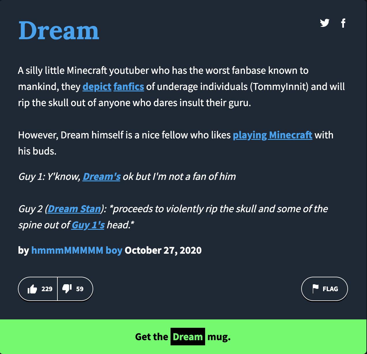 Very accurate Urban Dictionary definition r/DreamWasTaken2