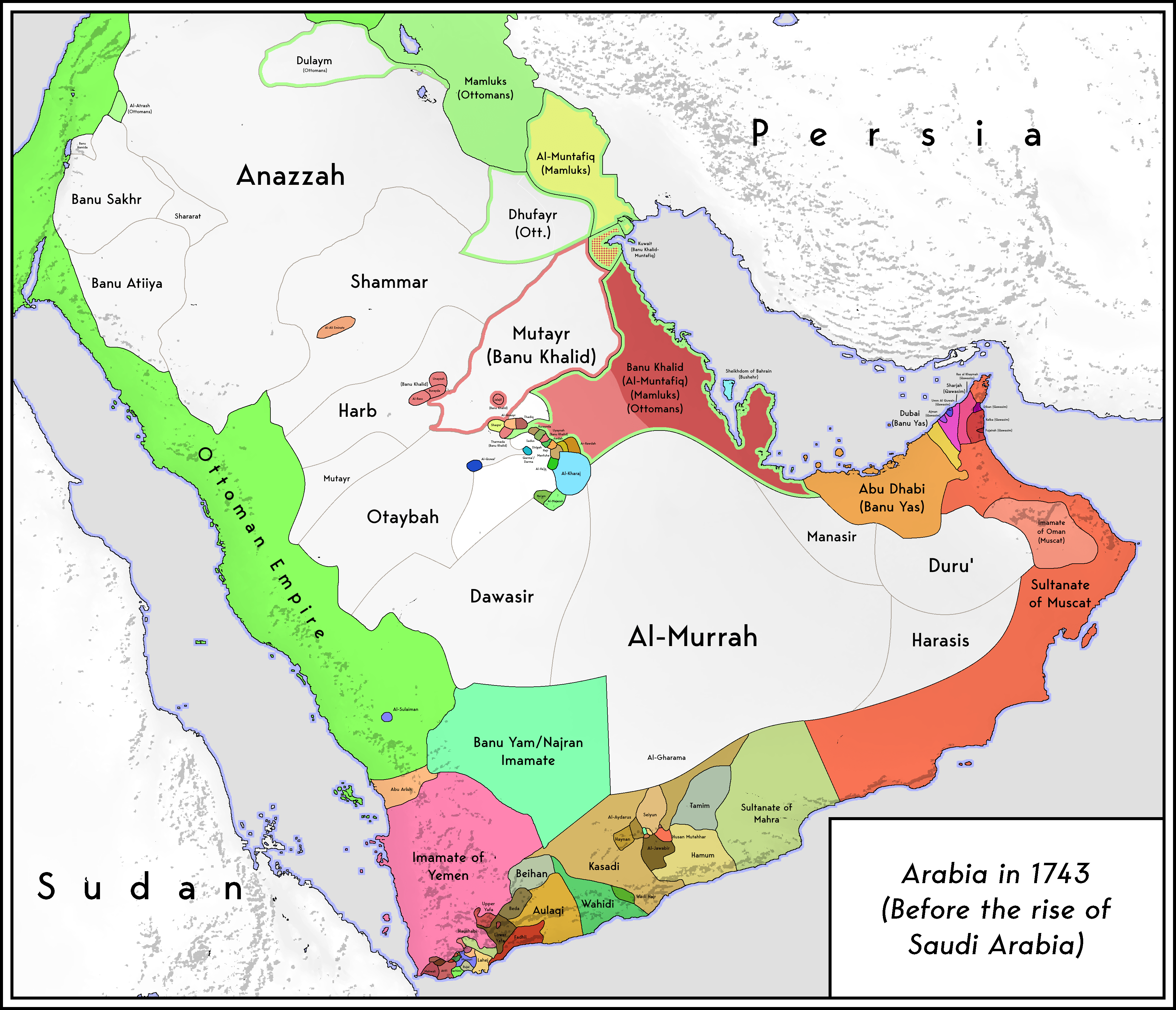 Arabia before the Saudis [OC] r/MapPorn