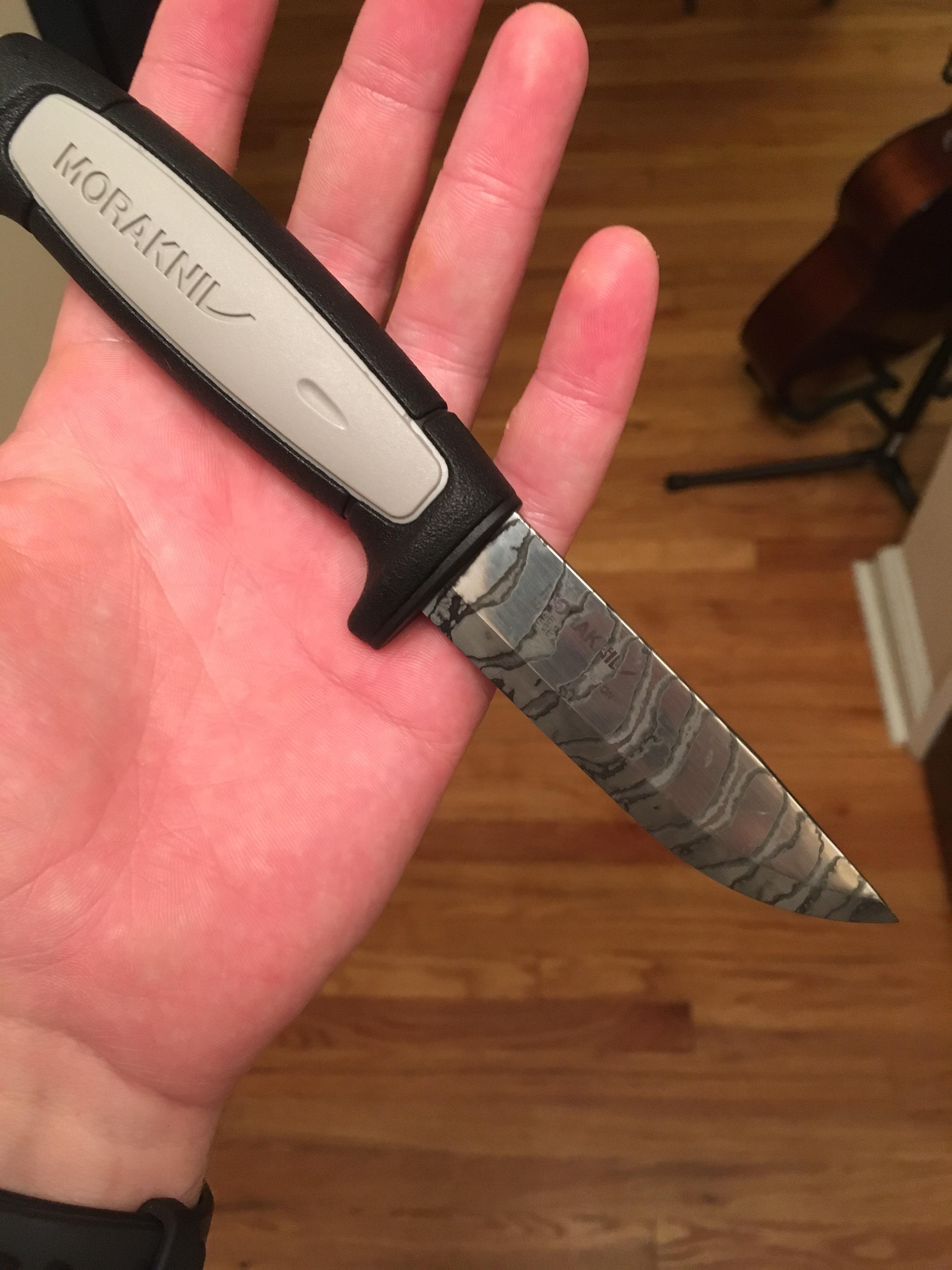 Two stage forced patina on a Mora Robust. r/knives