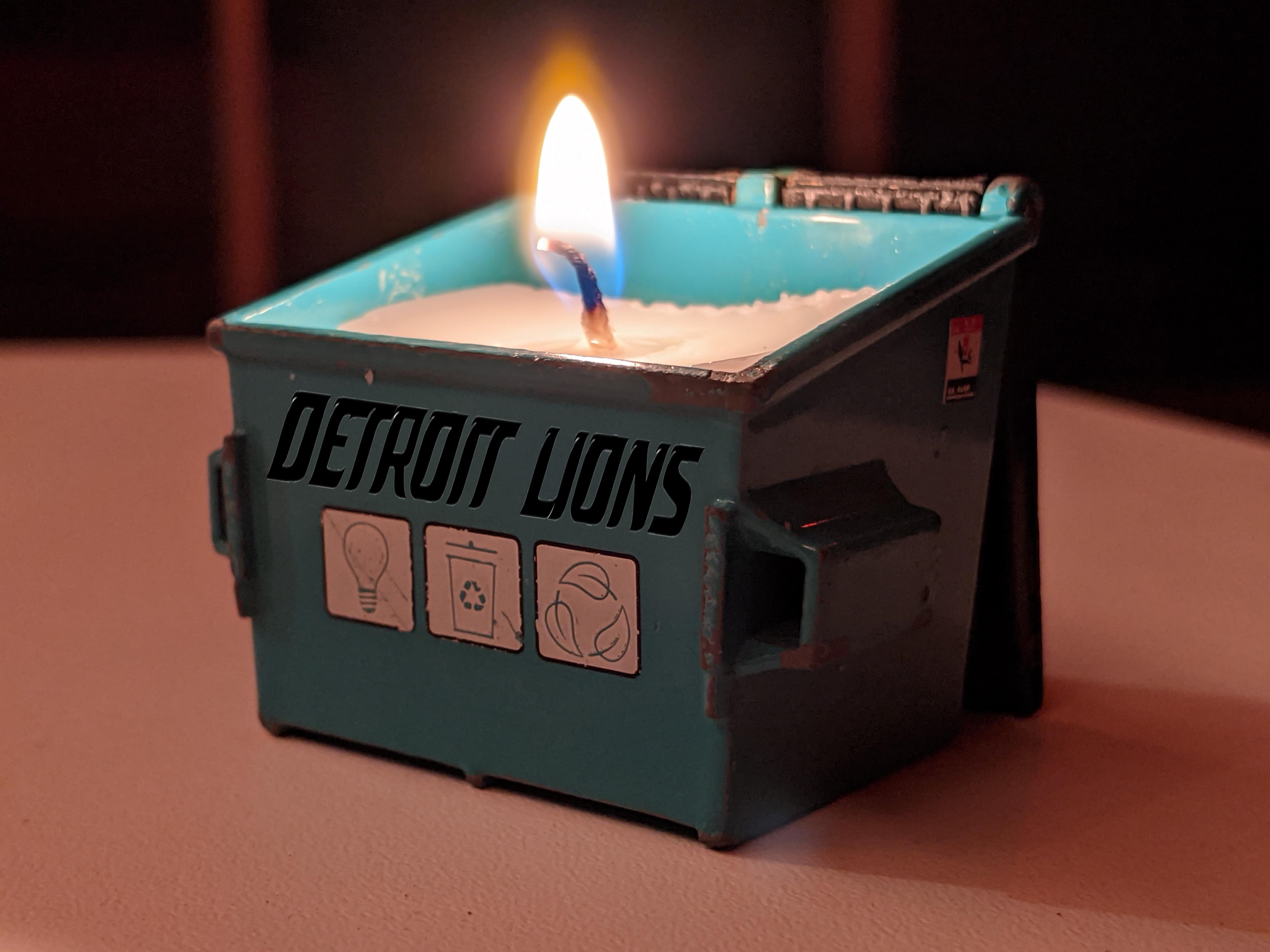 Detroit Dumpster Candle r/detroitlions
