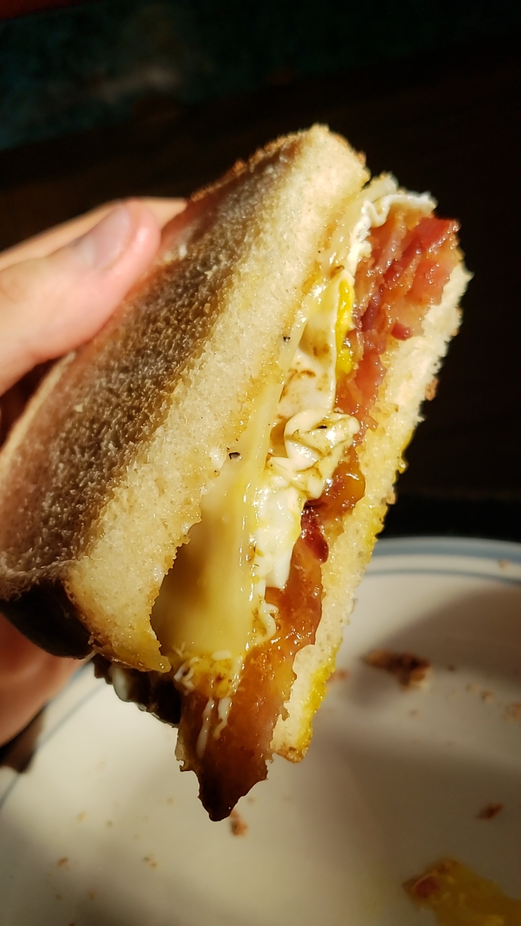 [Homemade] Bacon Egg and Cheese sandwich r/food