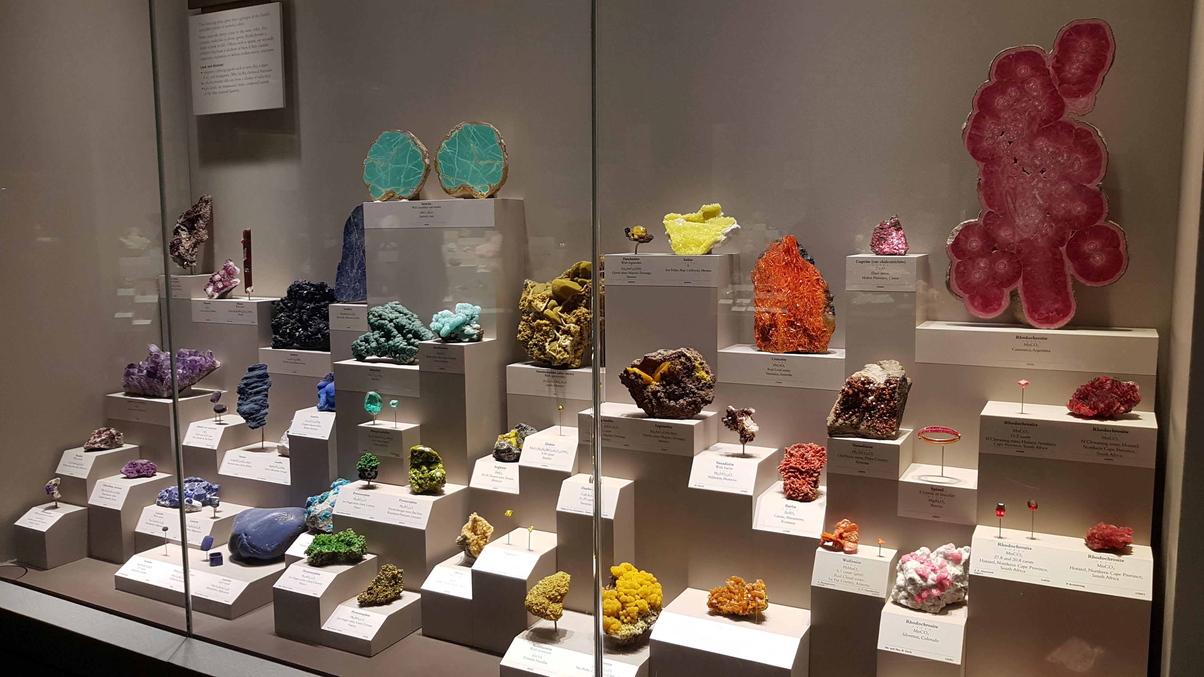 Rainbow of minerals at the Museum of Natural History in Washington r