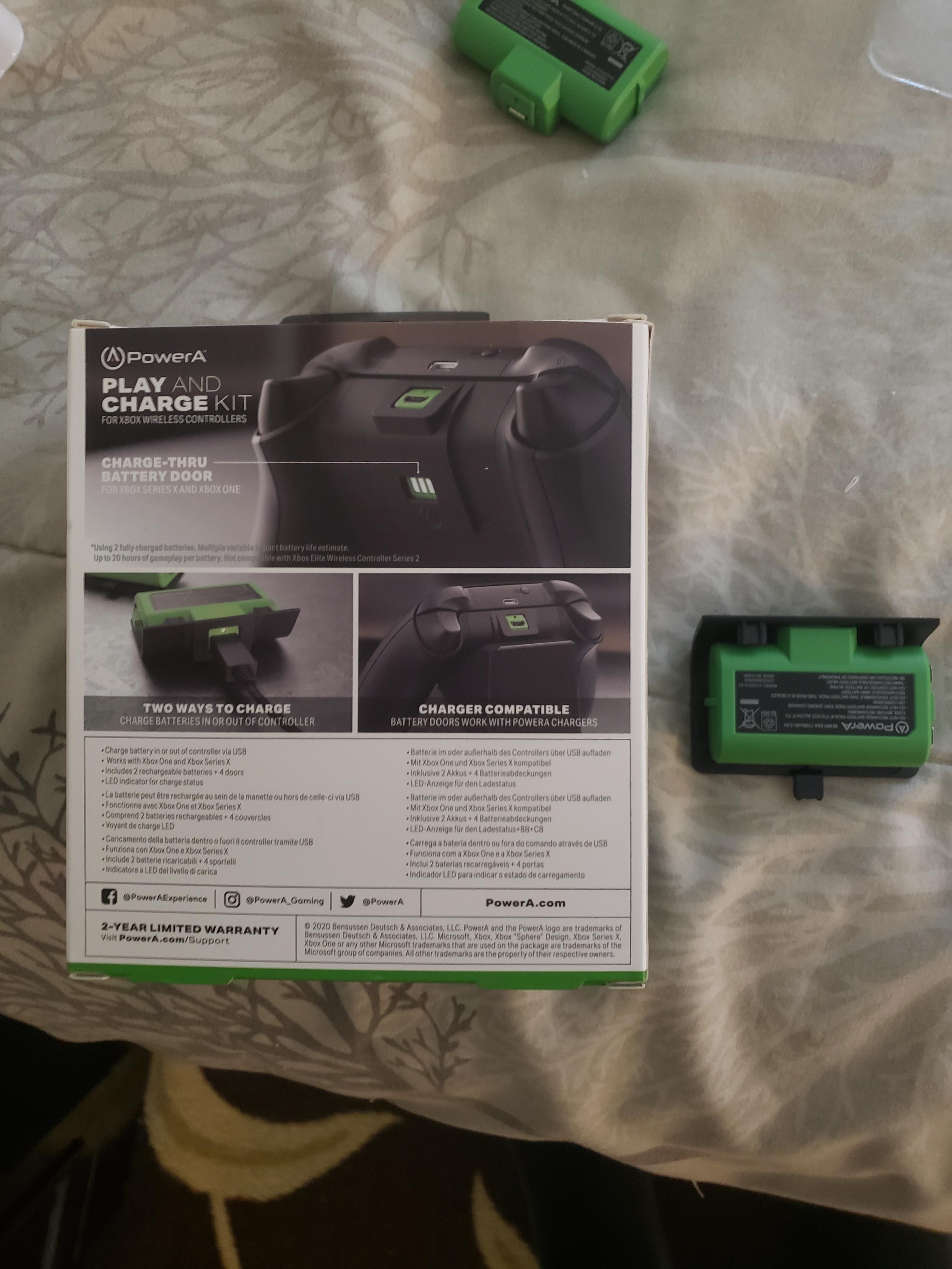 The new GREEN PowerA play and charge kit works with the Xbox Series X