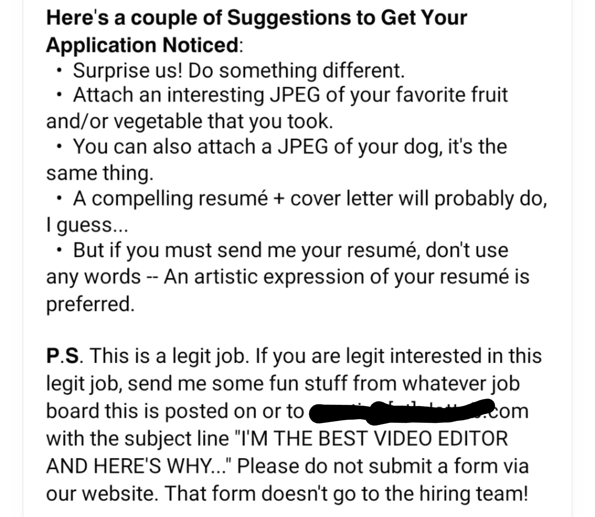 "This is a legit job." One of the worst job listings I've ever seen