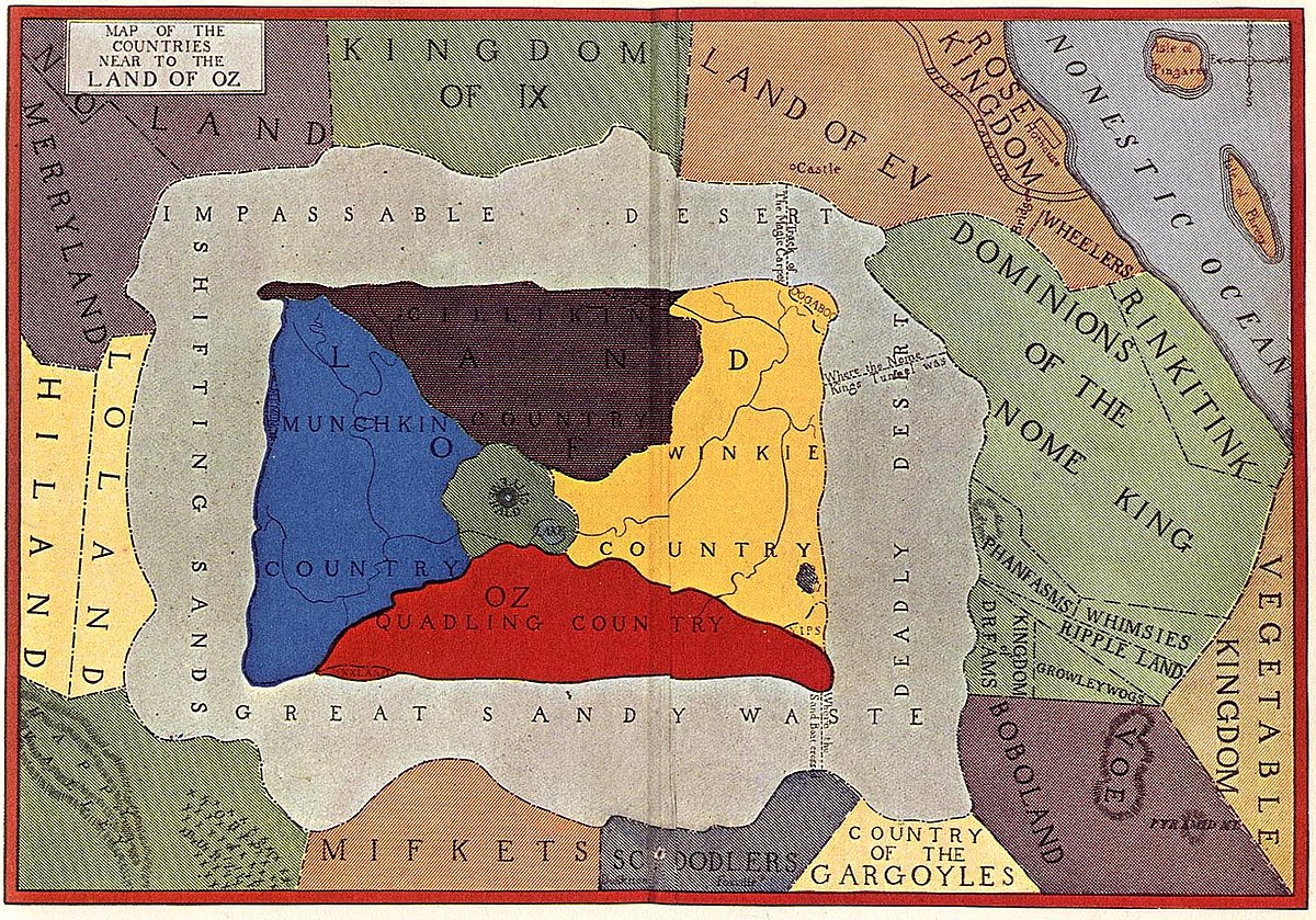 The Land of Oz, from the book TikTok of Oz, published in 1914 r/MapPorn