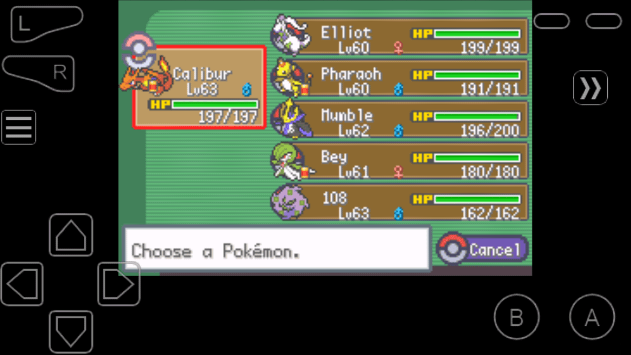 My team for pokemon Gaia overall one of the best best Rom Hacks imo r