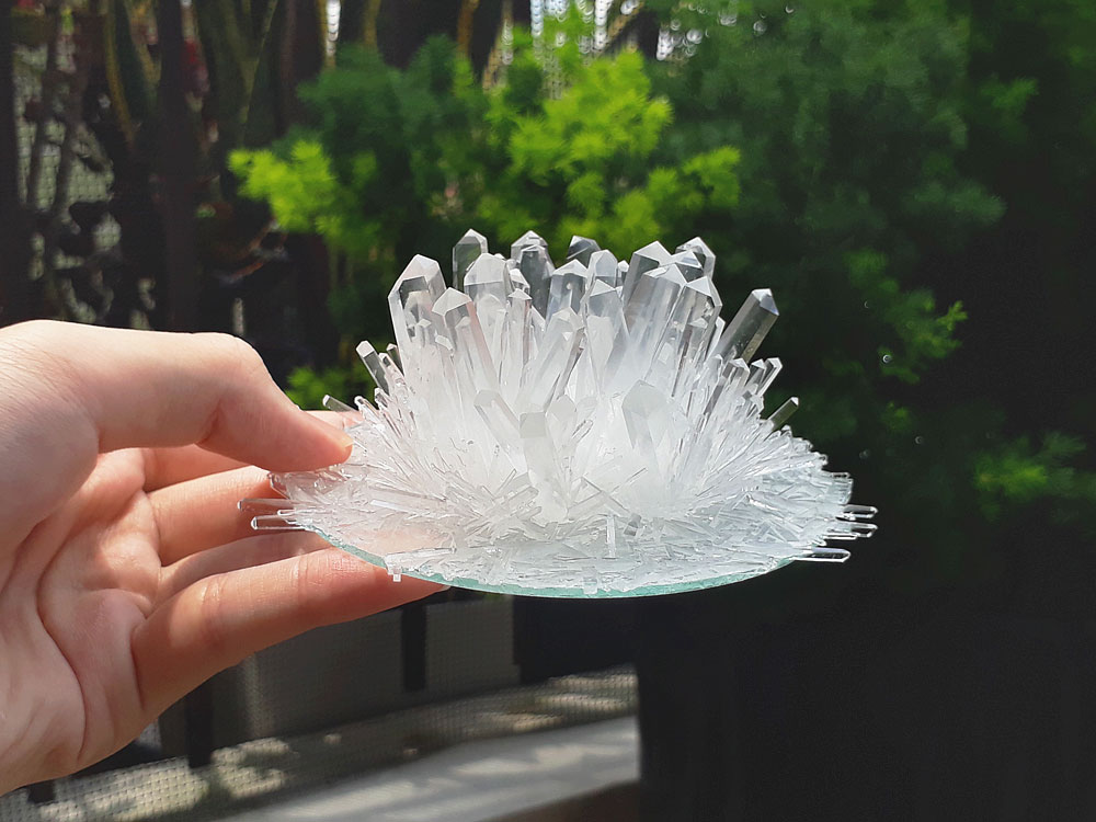 I like growing crystals at home. I recently finished growing this