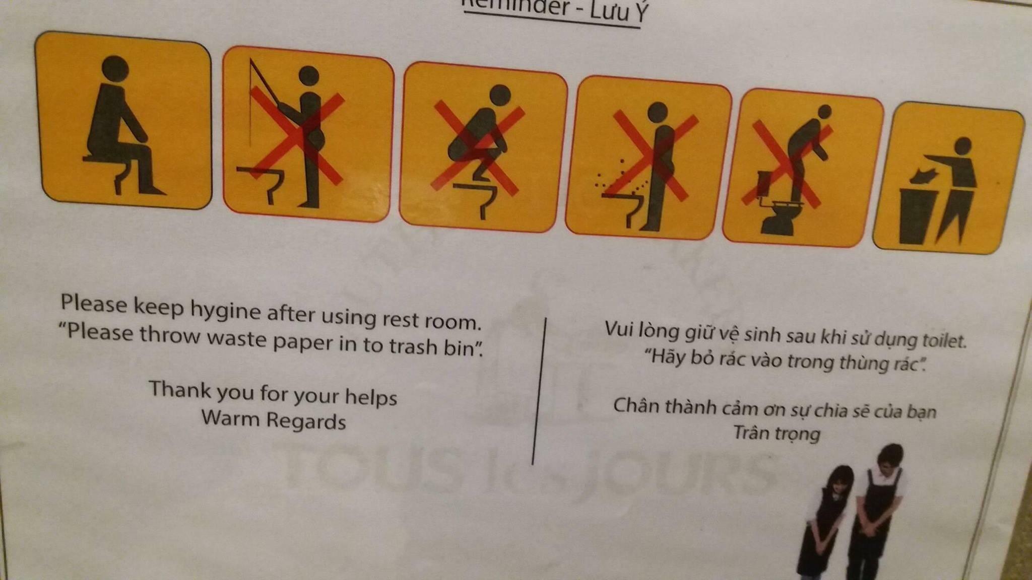 Vietnamese toilet signs. The second one is the best. r/pics