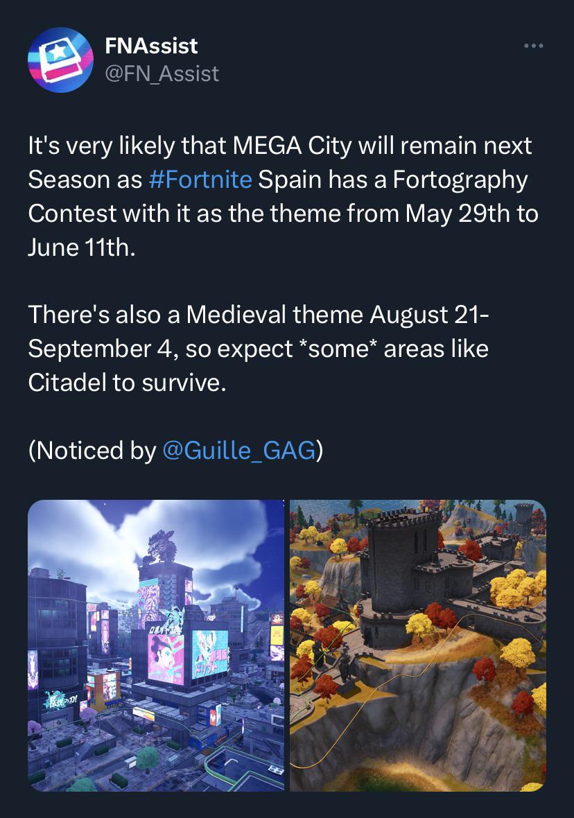 Info for POI’s next season (via @FN_Assist on twitter) : FortniteLeaks