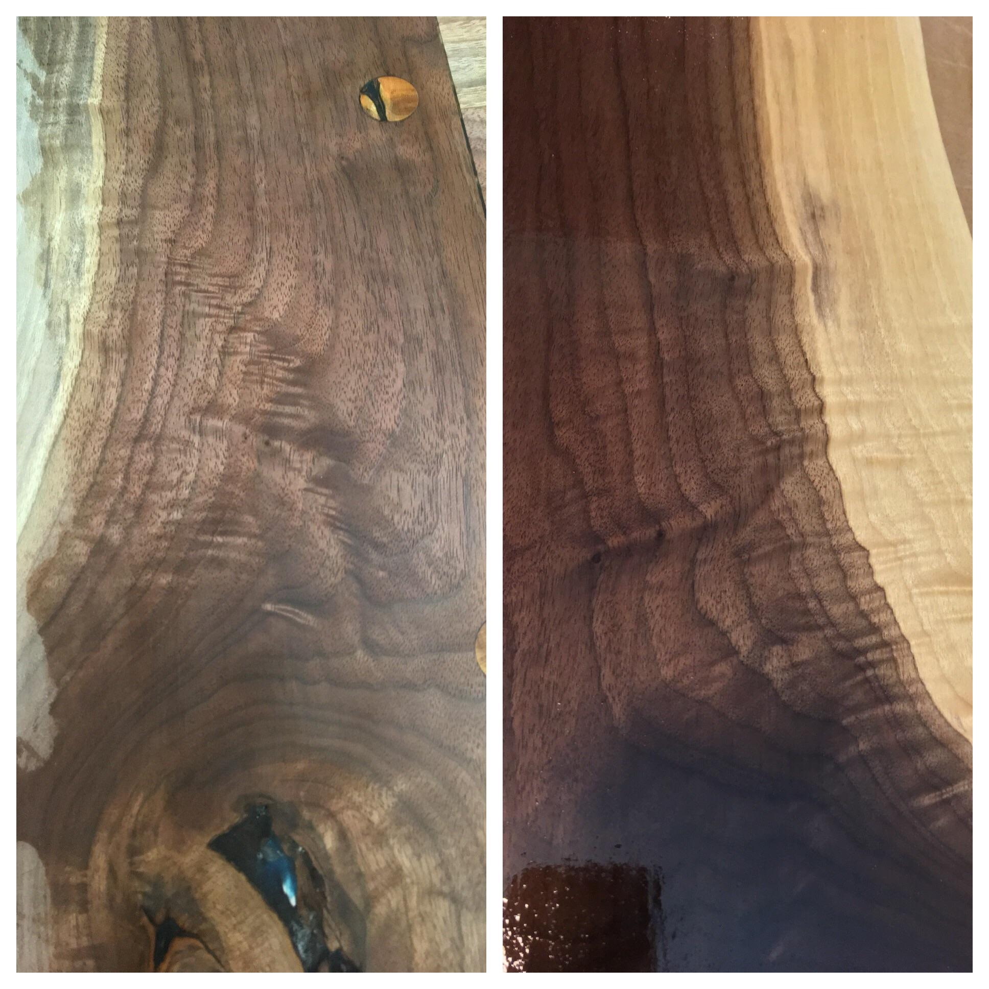 Poll for black walnut dining table finish left pic 4 coats of tung