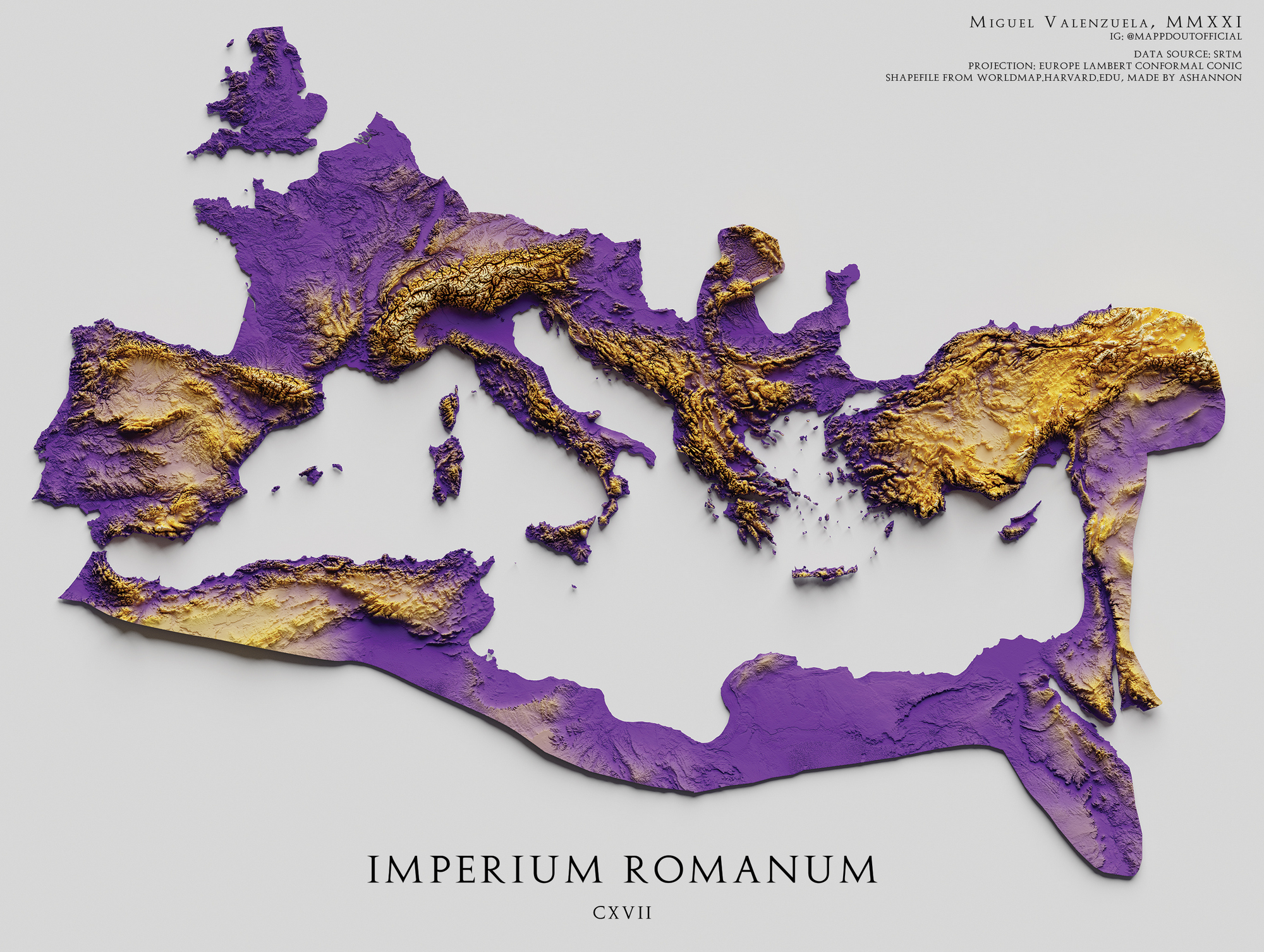 Relief map of the Roman Empire, ca 142 AD r/MapPorn