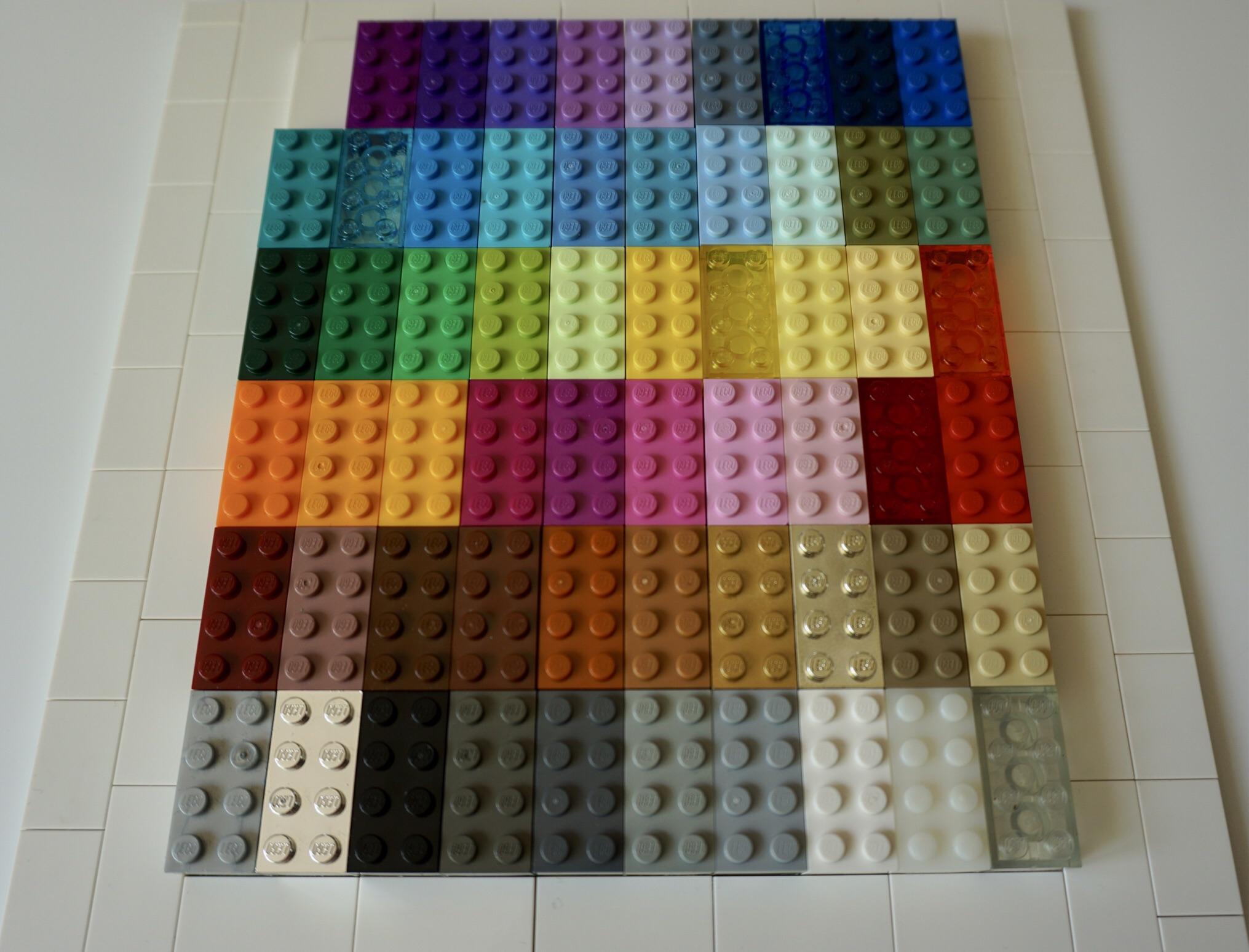 2 x 4 brick collection 59 colors r/lego