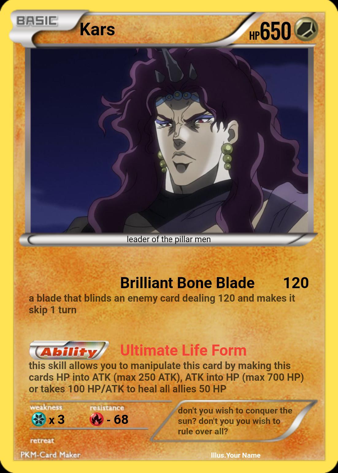 Kars card r/JoJoMemes