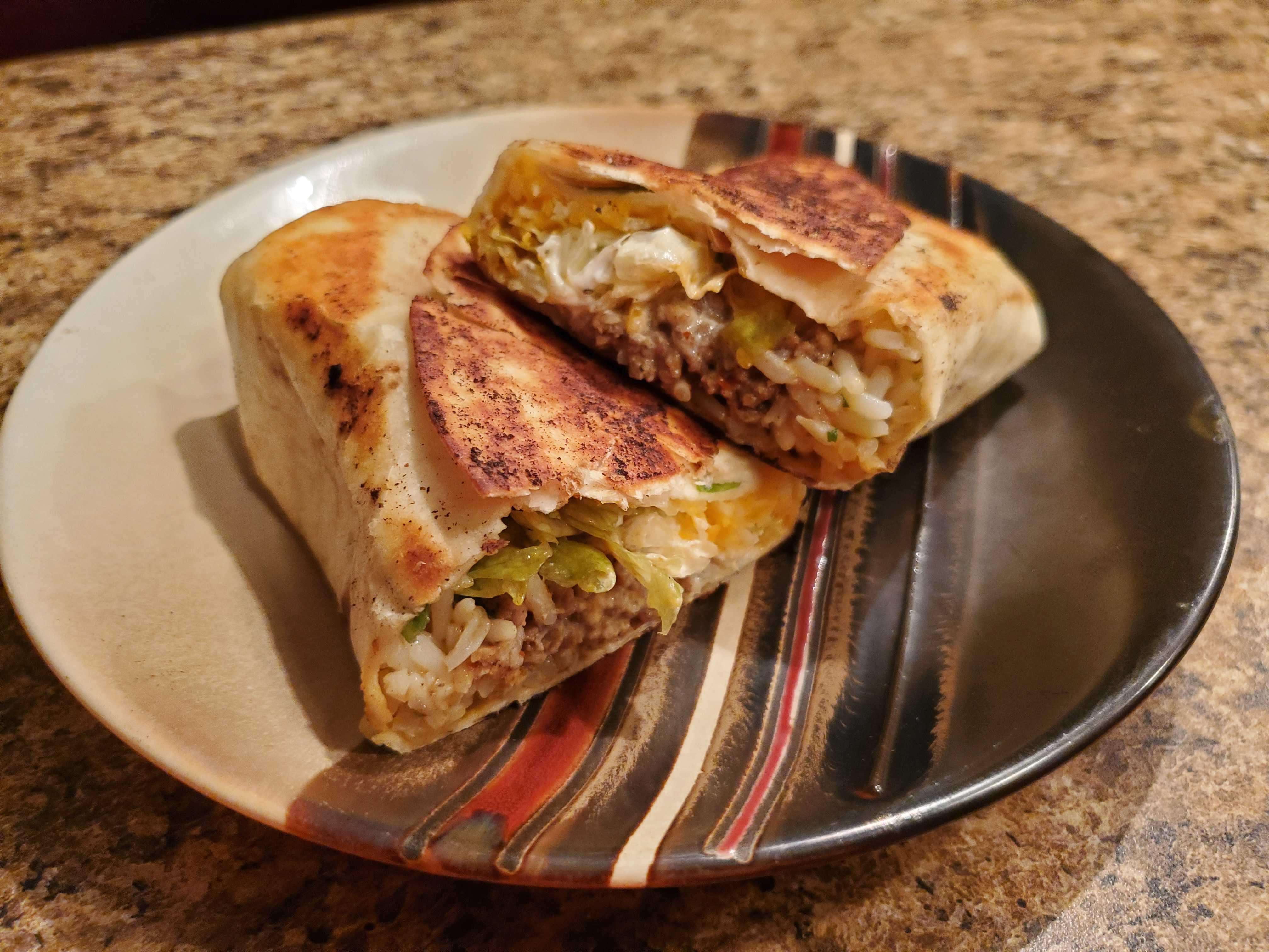 [Homemade] Grilled Stuffed Burrito r/food