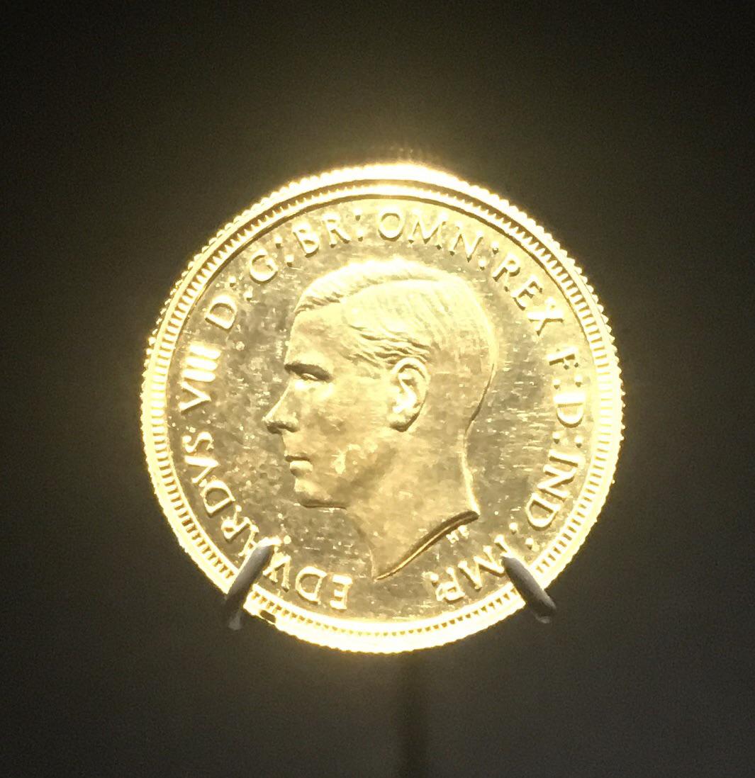 King Edward VIII Gold Sovereign on Display in the Royal Mint Museum