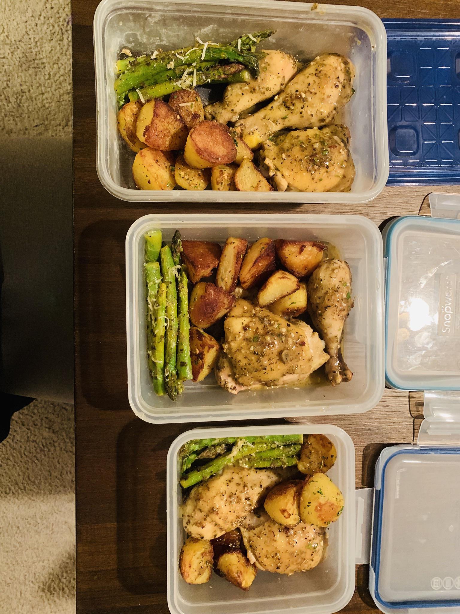 Turned my favorite weeknight meal into a meal prep. Roasted Greek lemon