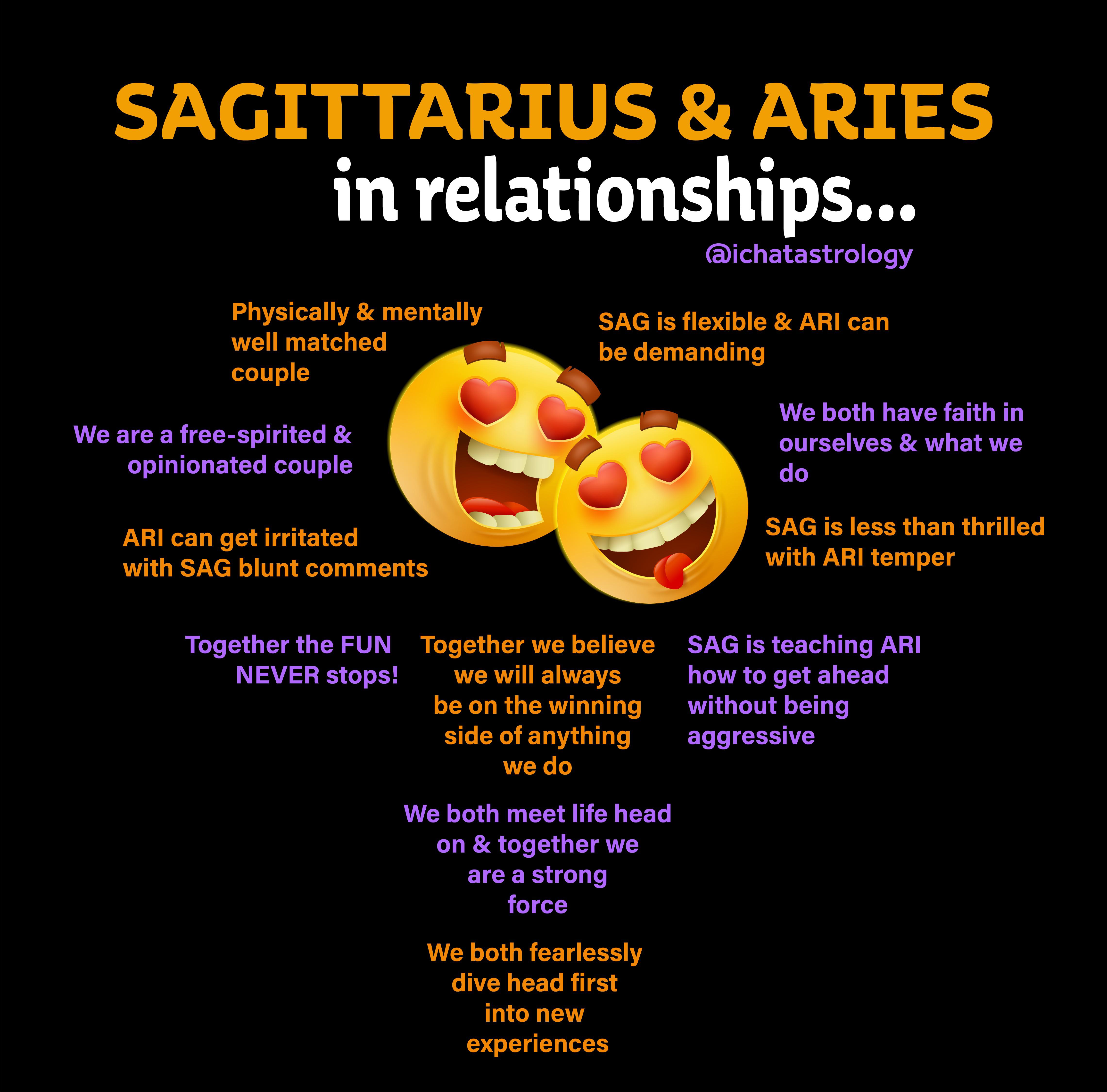 Astrology Sagittarius & Aries in a Relationship astrologymemes