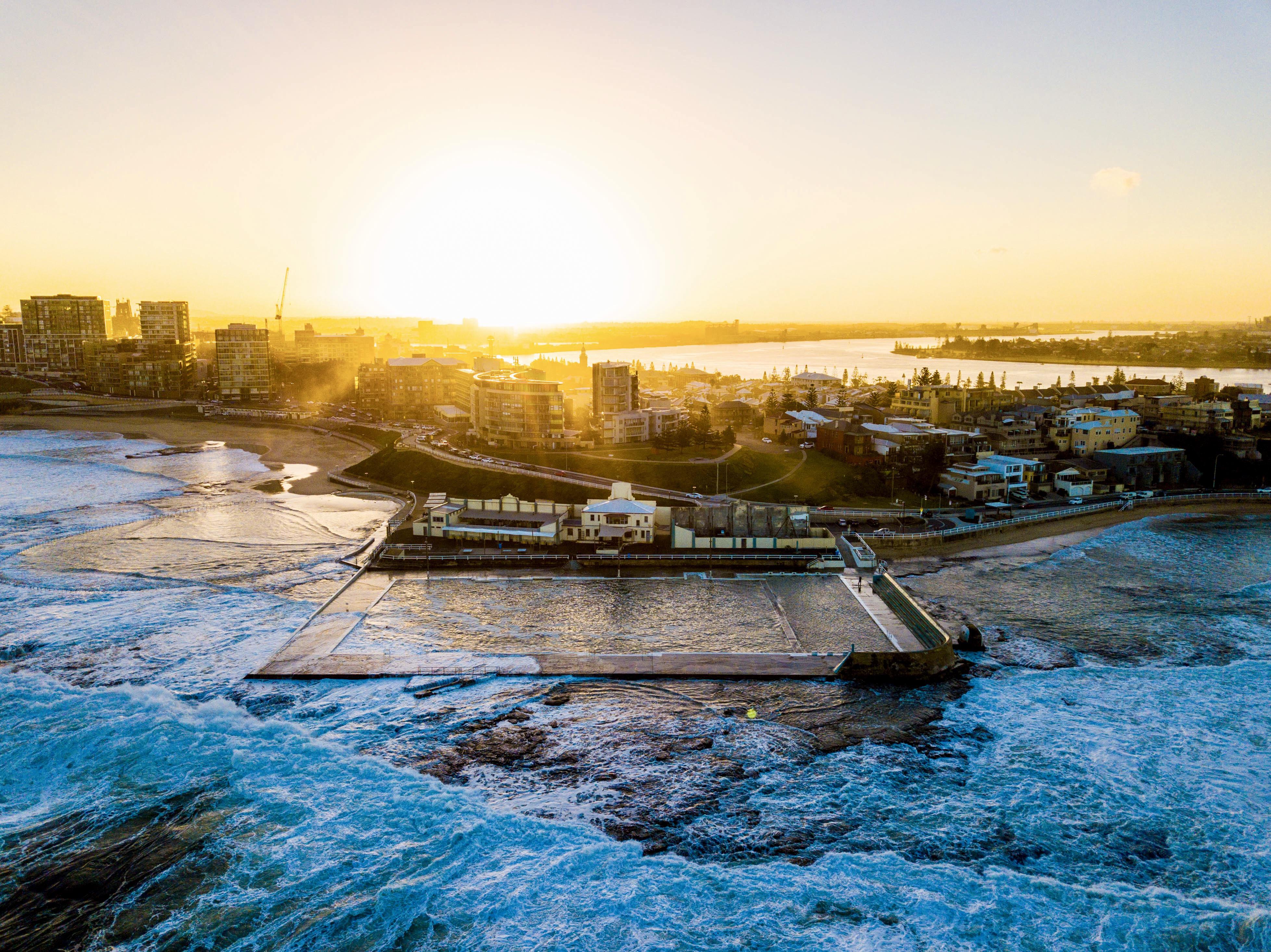 Newcastle from above, stunning sunset. r/newcastle