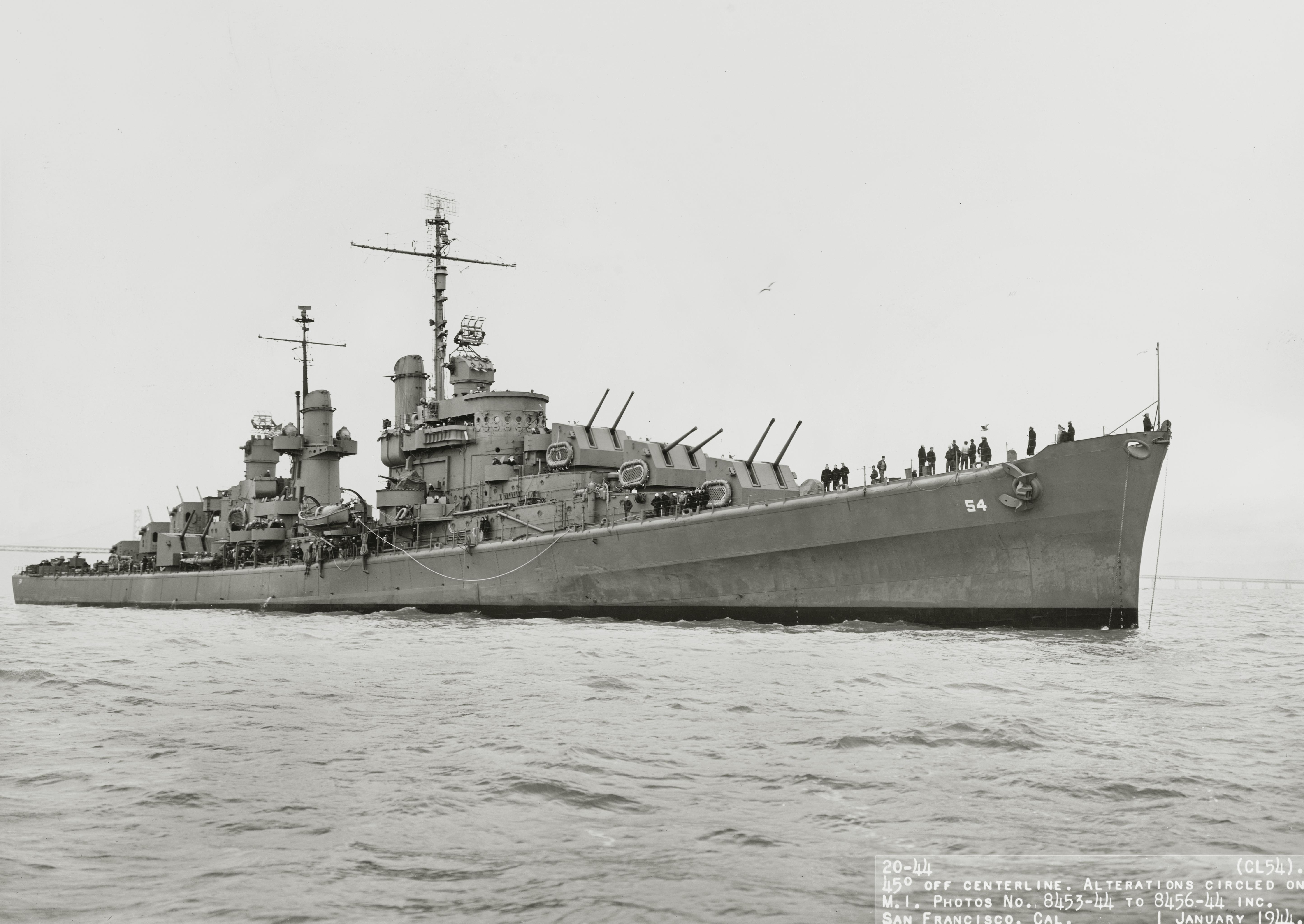 Atlantaclass light cruiser USS San Juan (CL54) near California, 1944