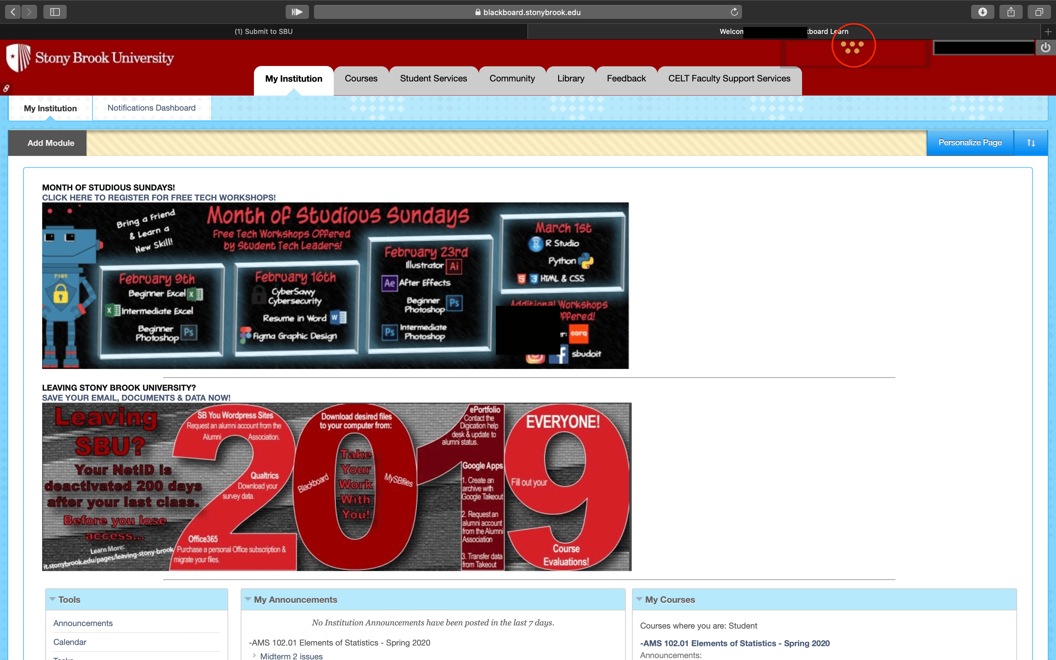 Does anybody know what these orange dots on blackboard are? r/SBU