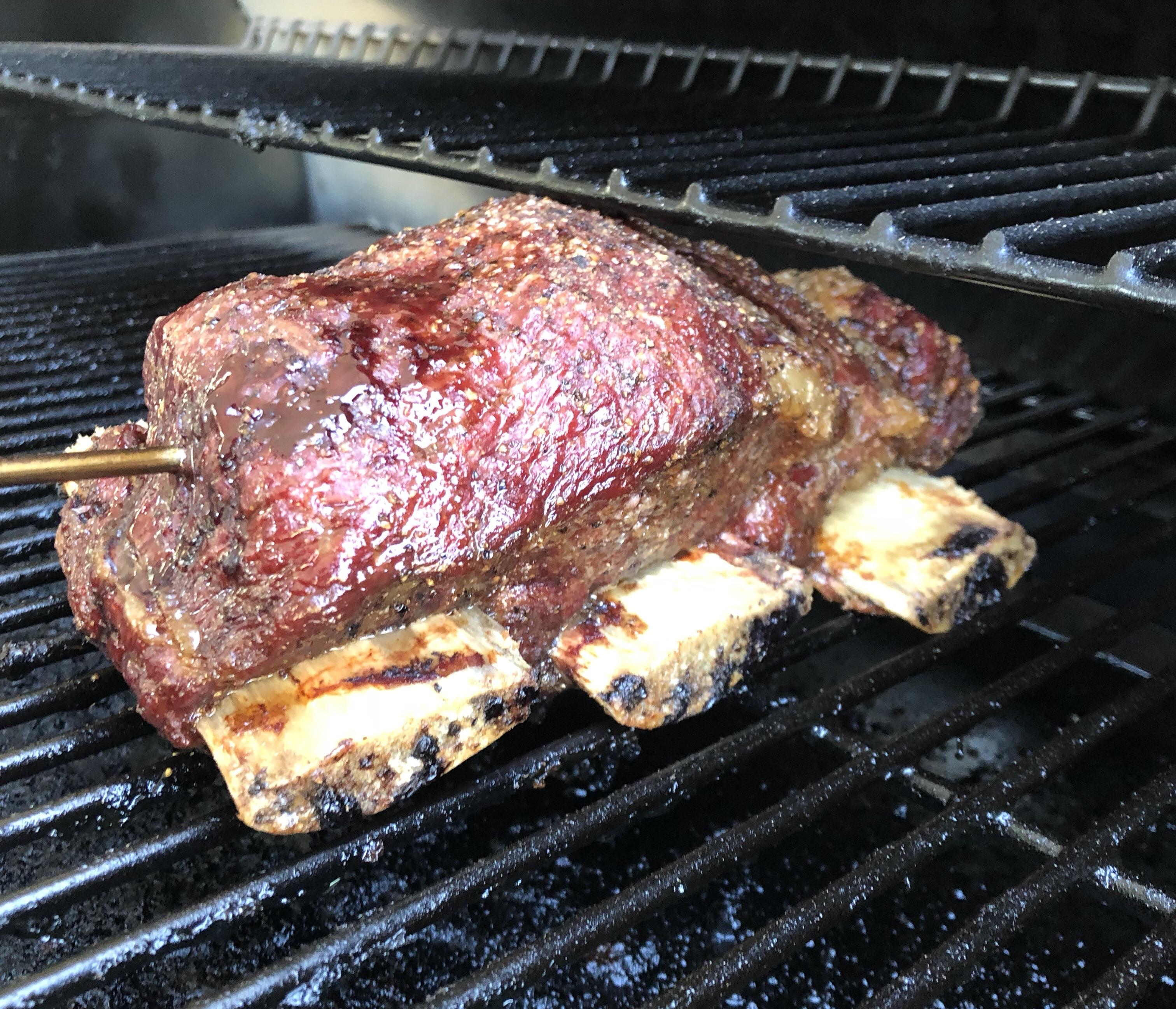 Some Beef Spare Ribs. Salt Pepper Garlic rub. Smoked at 225 for 7.5hrs