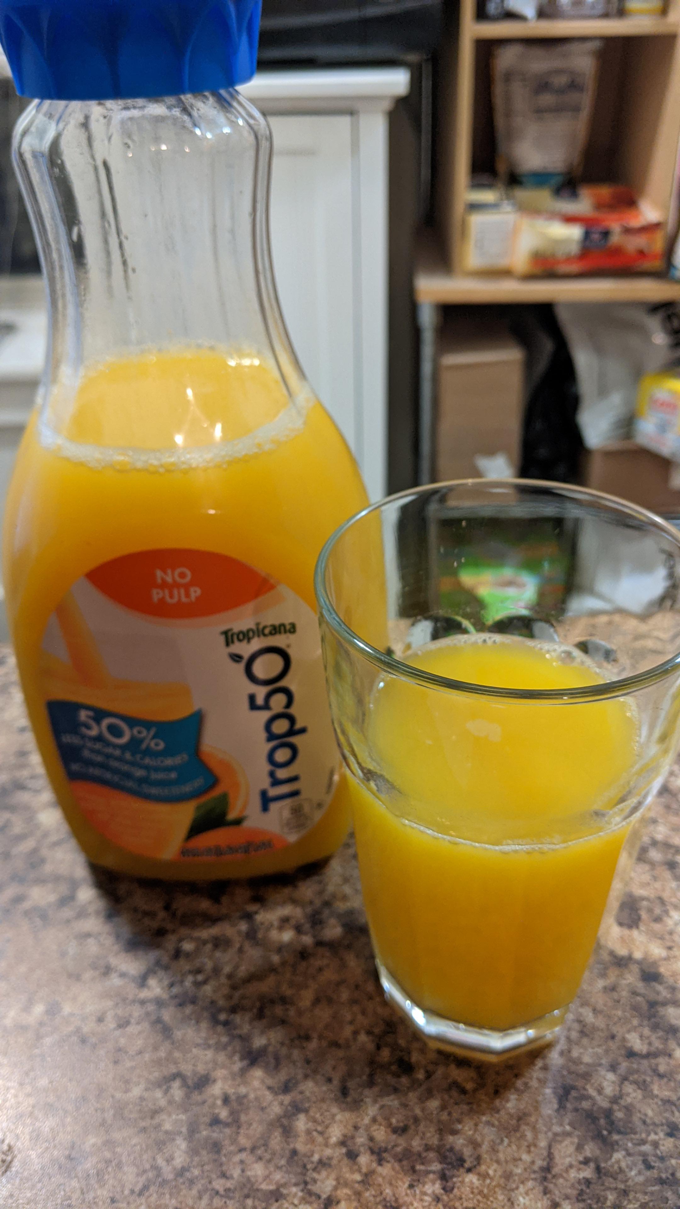 Start your day right without sacrificing calories Orange juice, 50