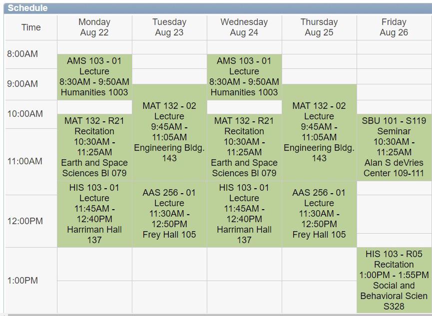 Thoughts on my schedule? r/SBU(07)
